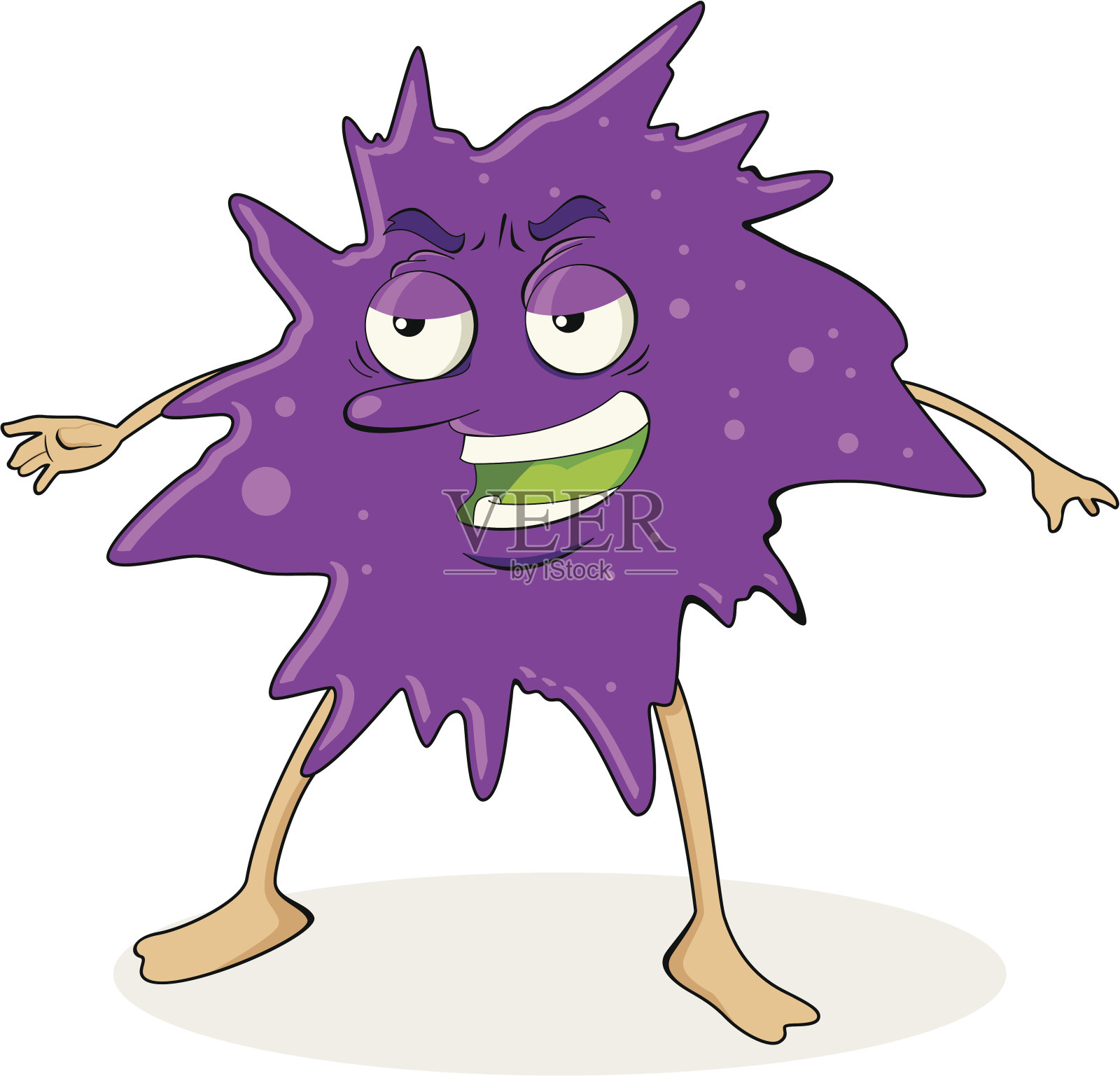病毒细菌紫色插画图片素材