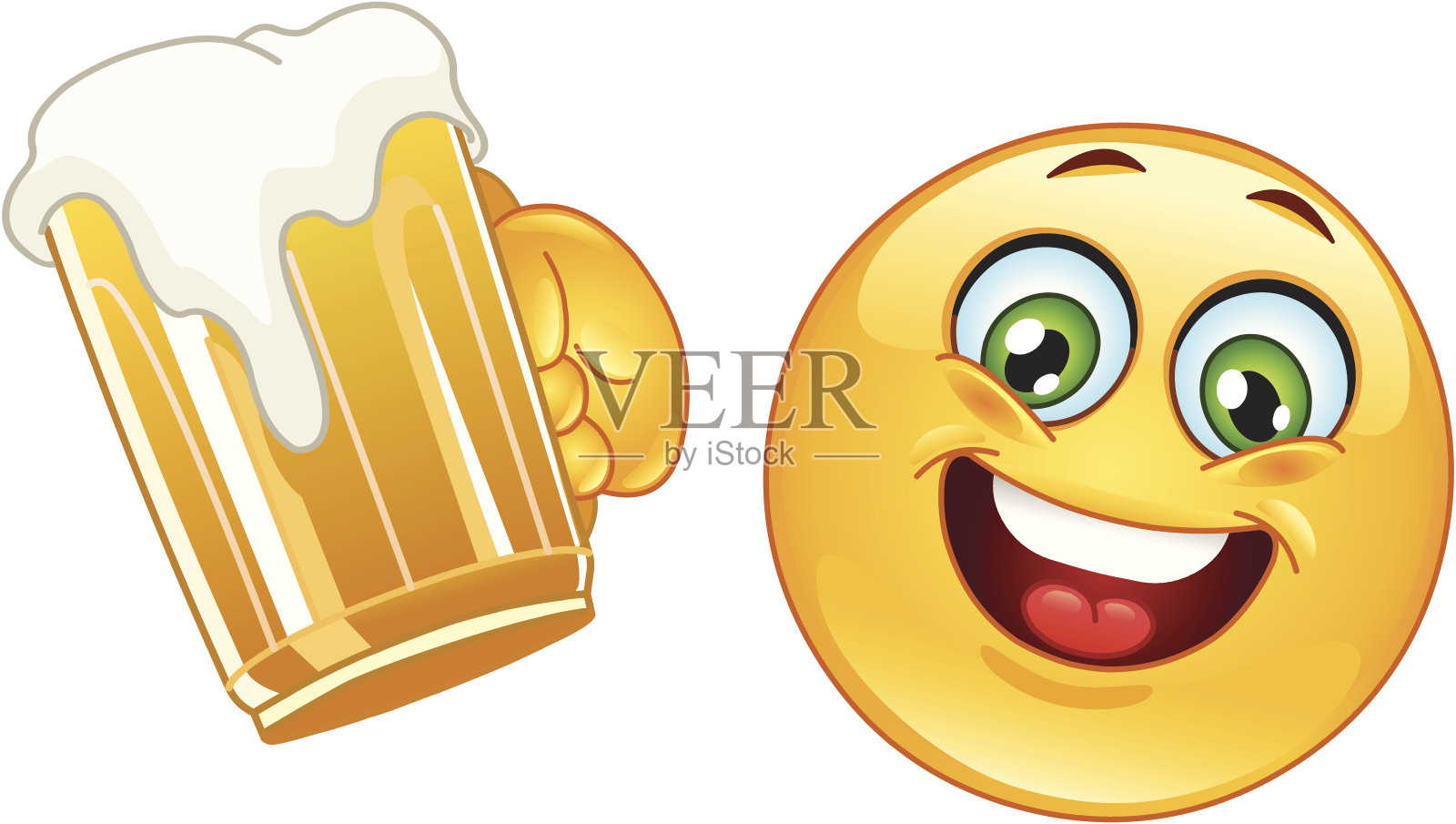 表情符号和啤酒插画图片素材