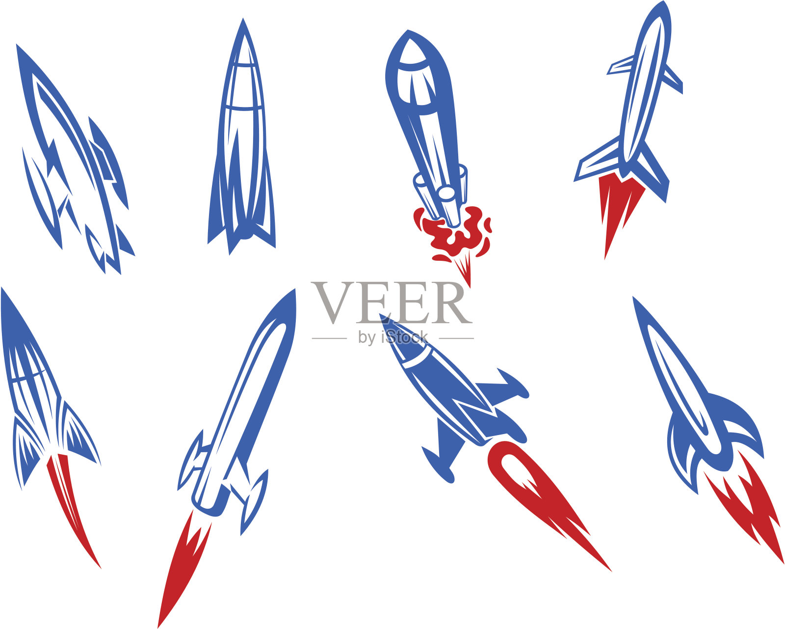 火箭和导弹插画图片素材