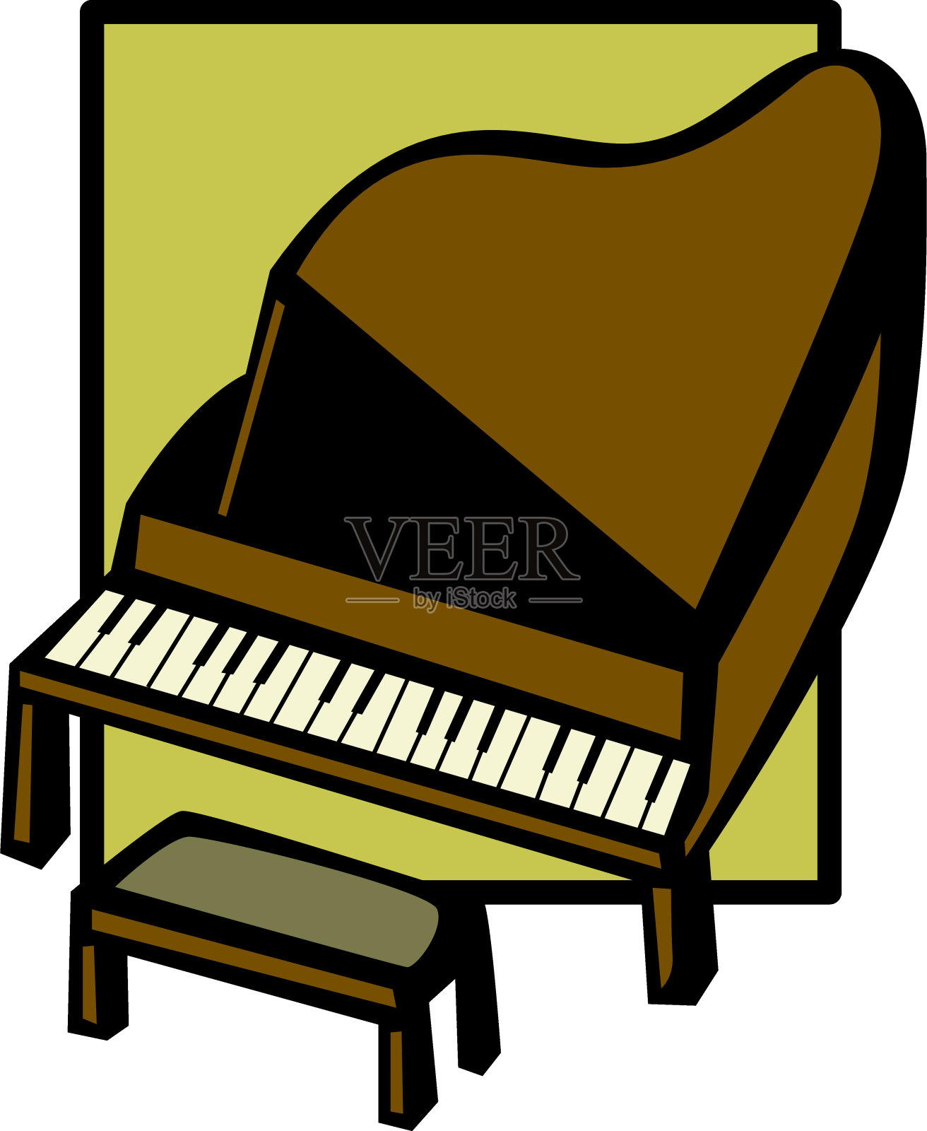三角钢琴插画图片素材