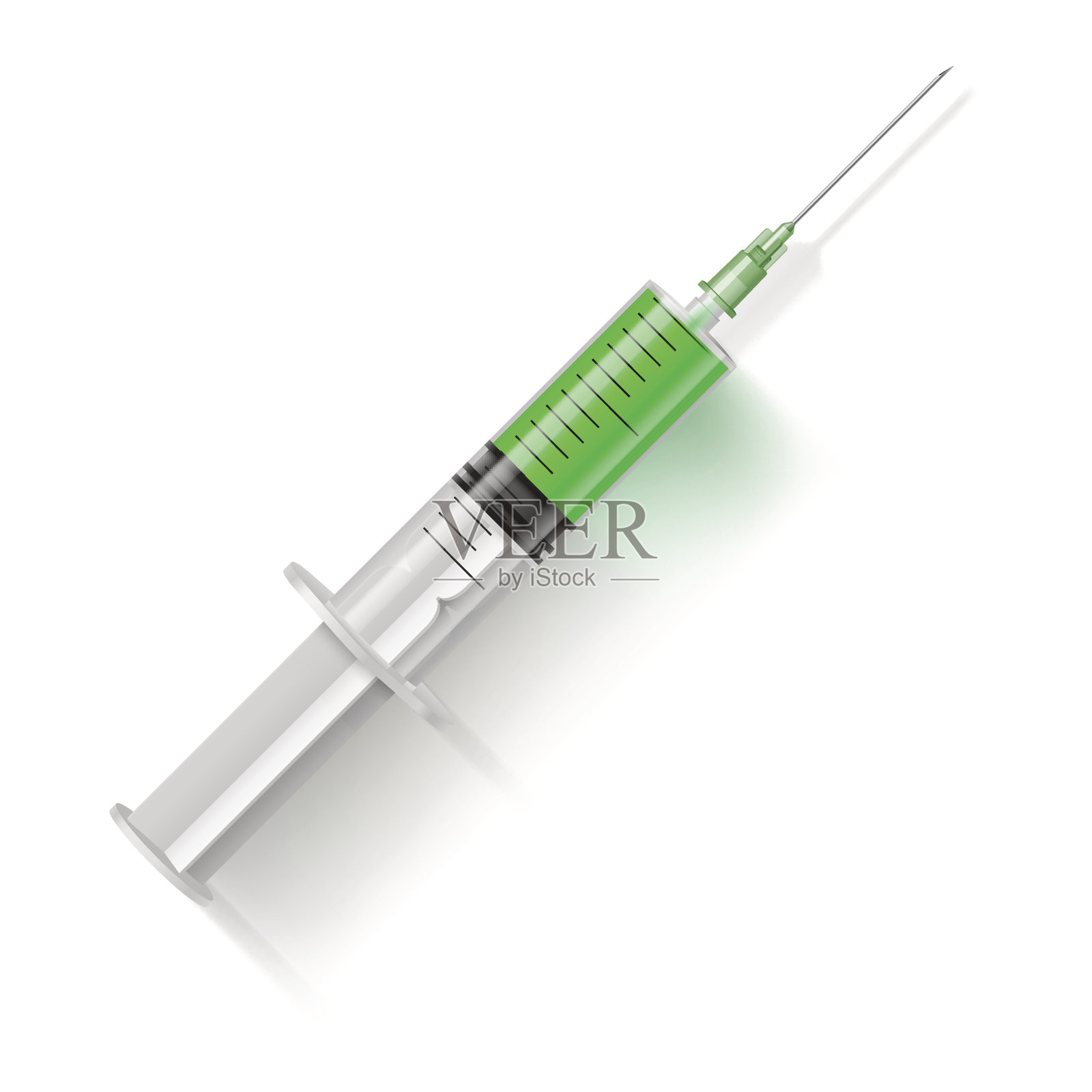 绿色液体注射器设计元素图片