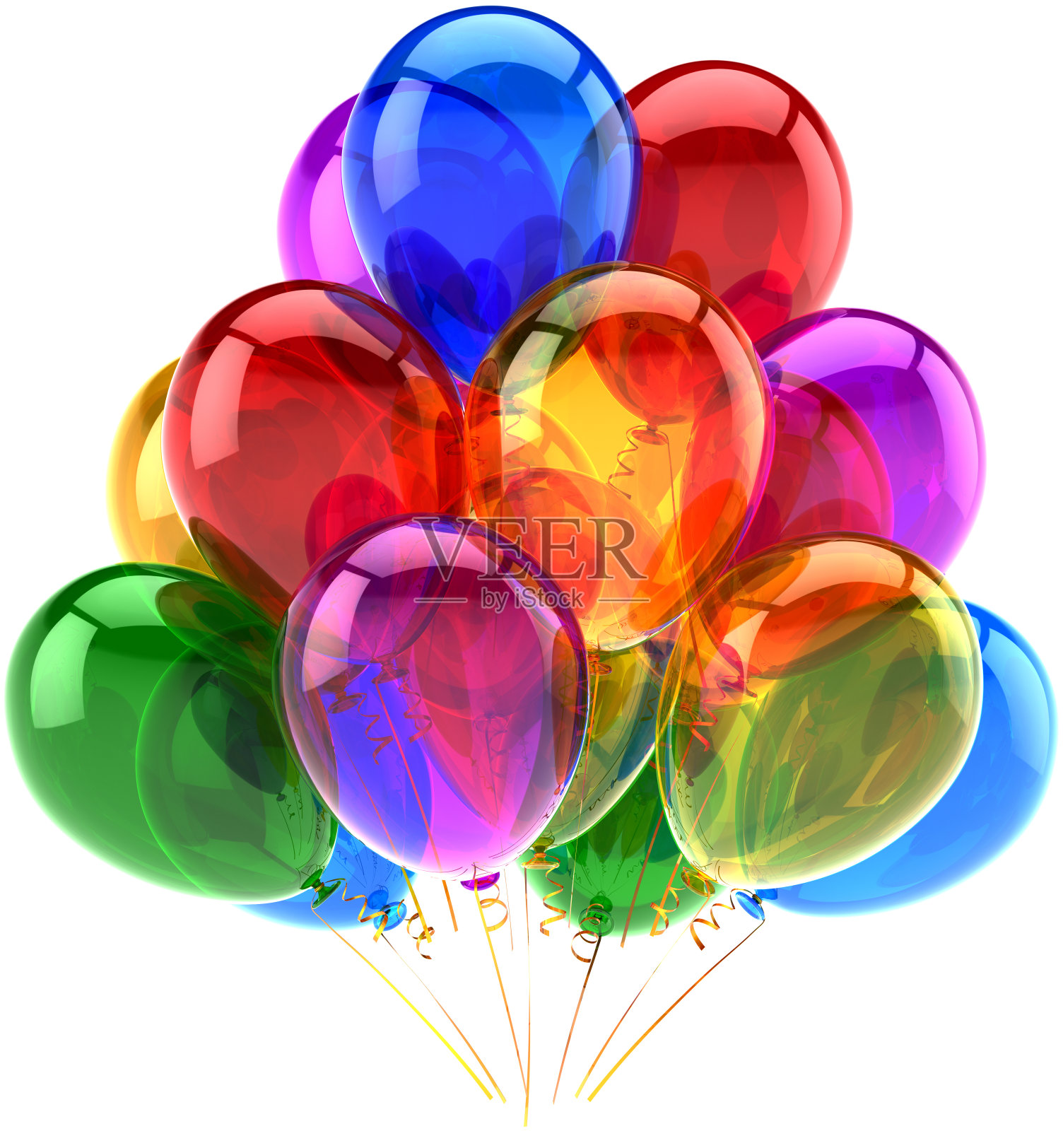 欢乐生日派对气球装饰经典多彩照片摄影图片