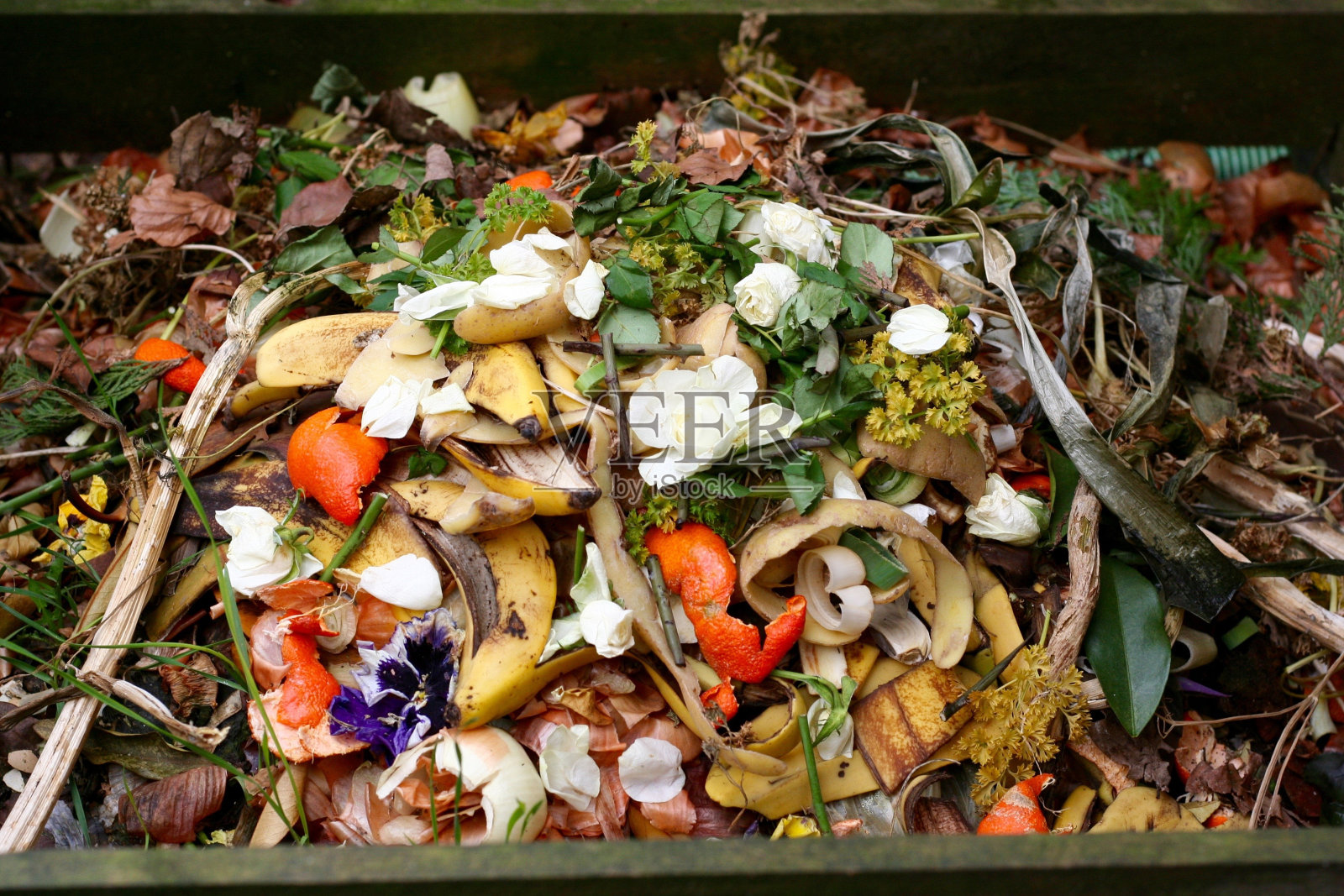 新鲜的生物废物和堆肥照片摄影图片