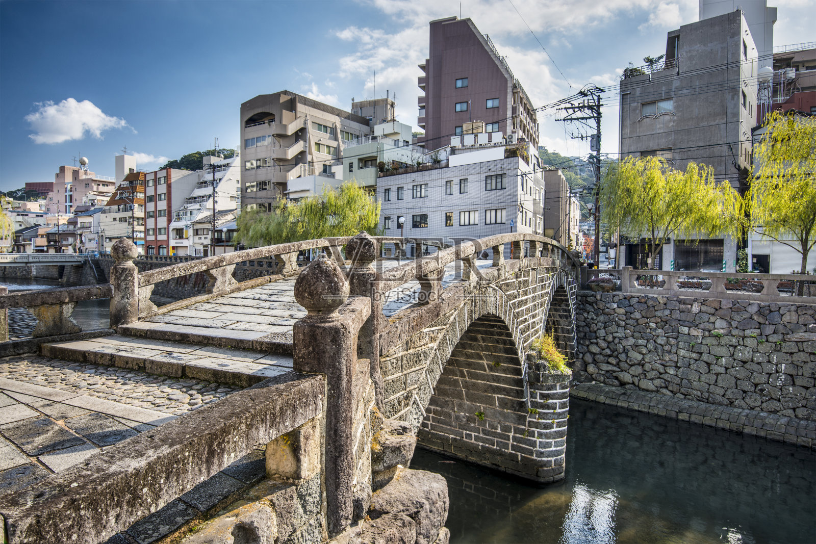 长崎的风景和一座桥照片摄影图片