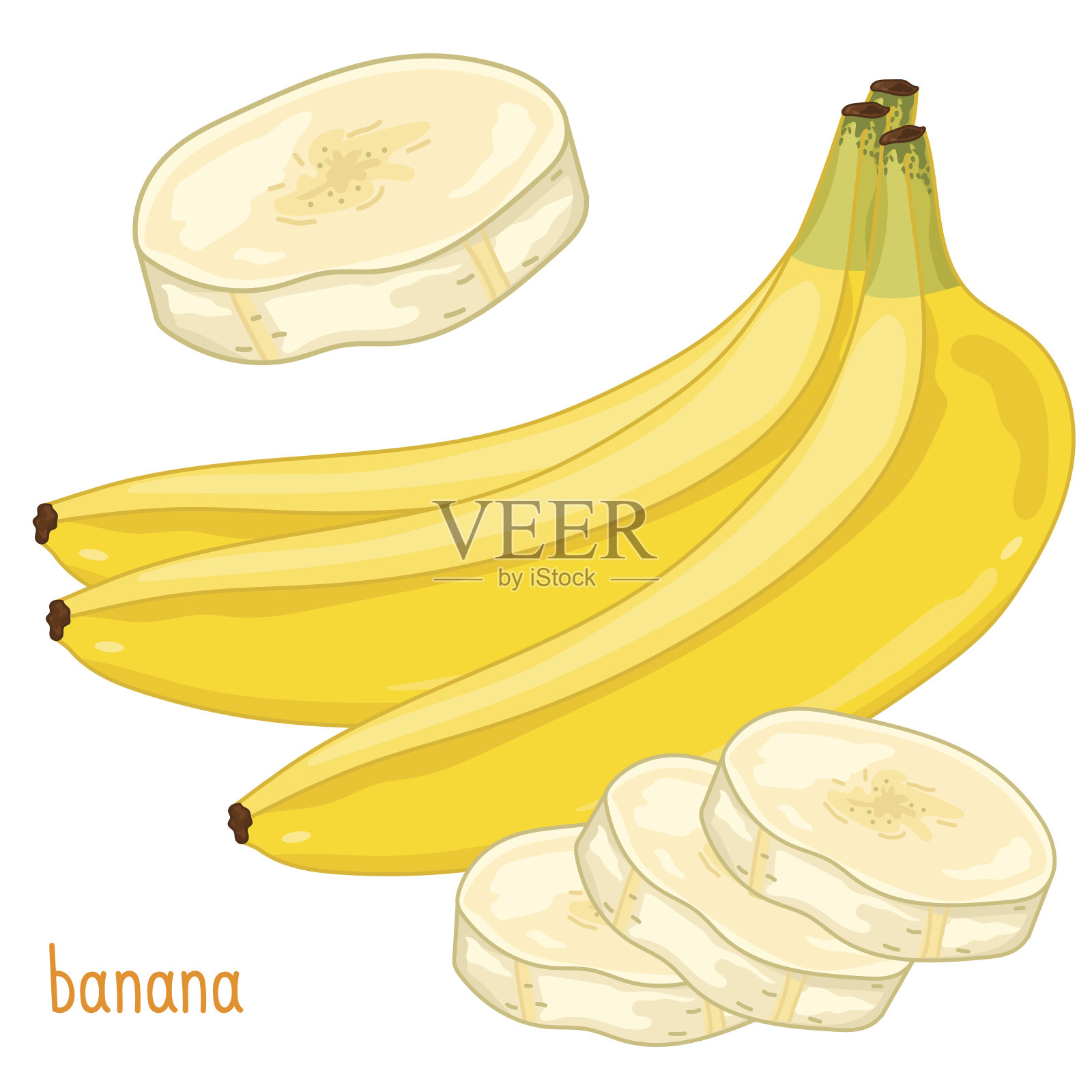 香蕉孤立,向量。设计元素图片