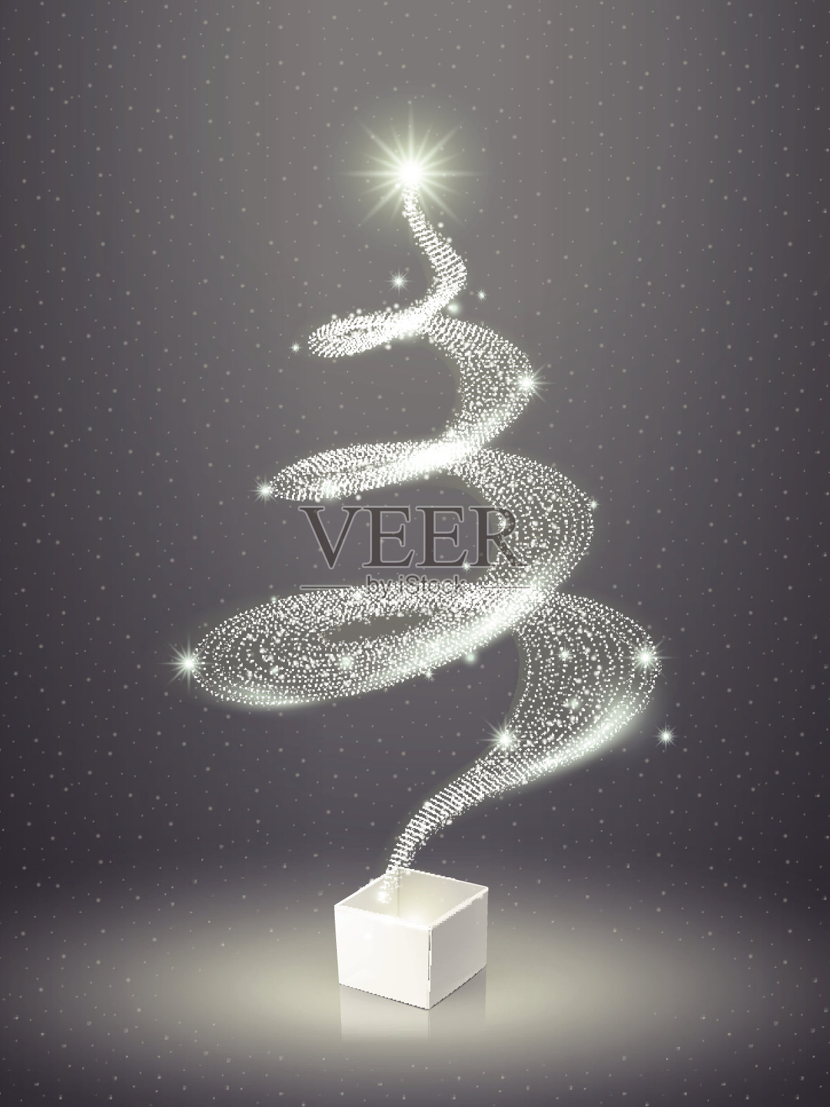 抽象优雅闪闪发光的圣诞树插画图片素材