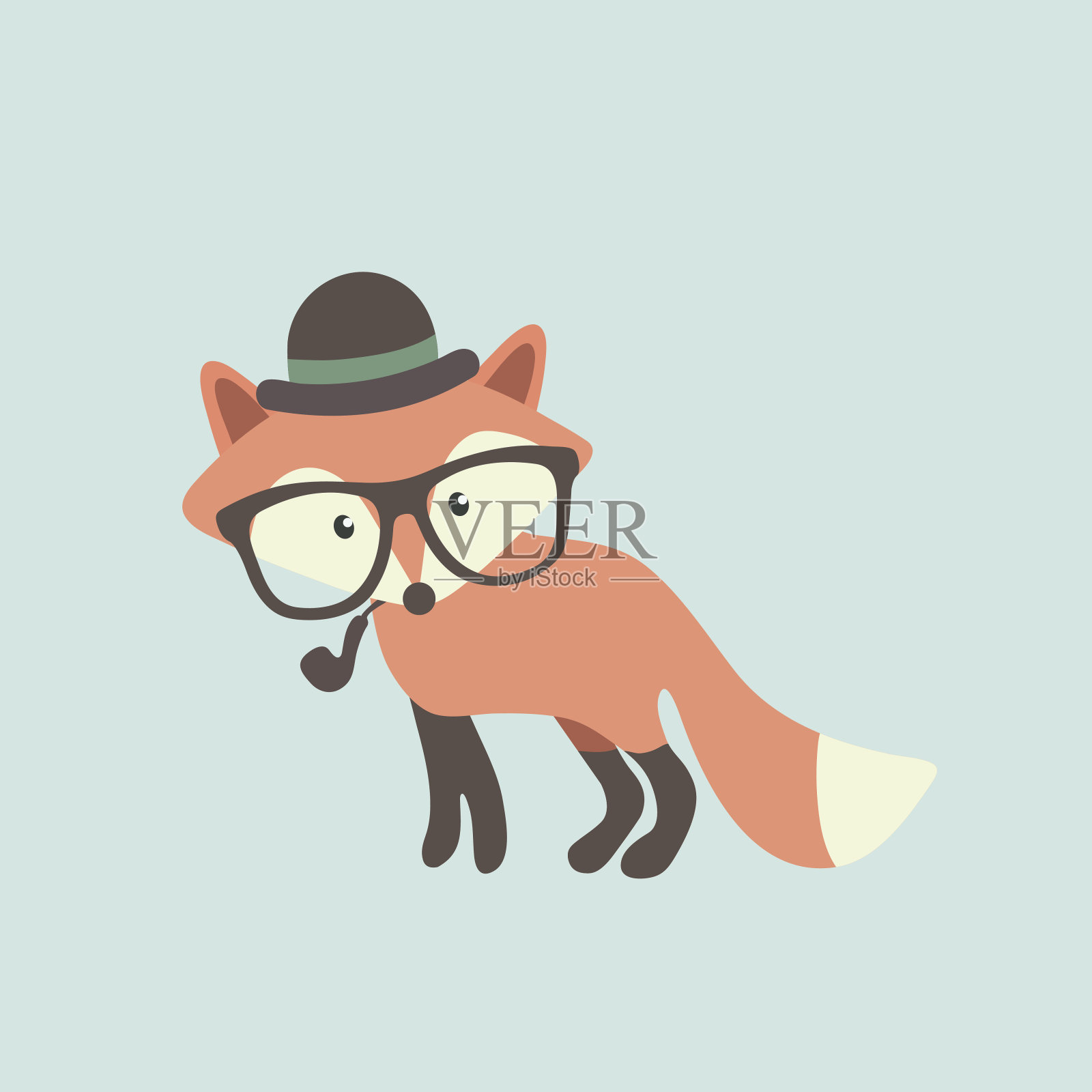 卡通可爱的狐狸设计元素图片