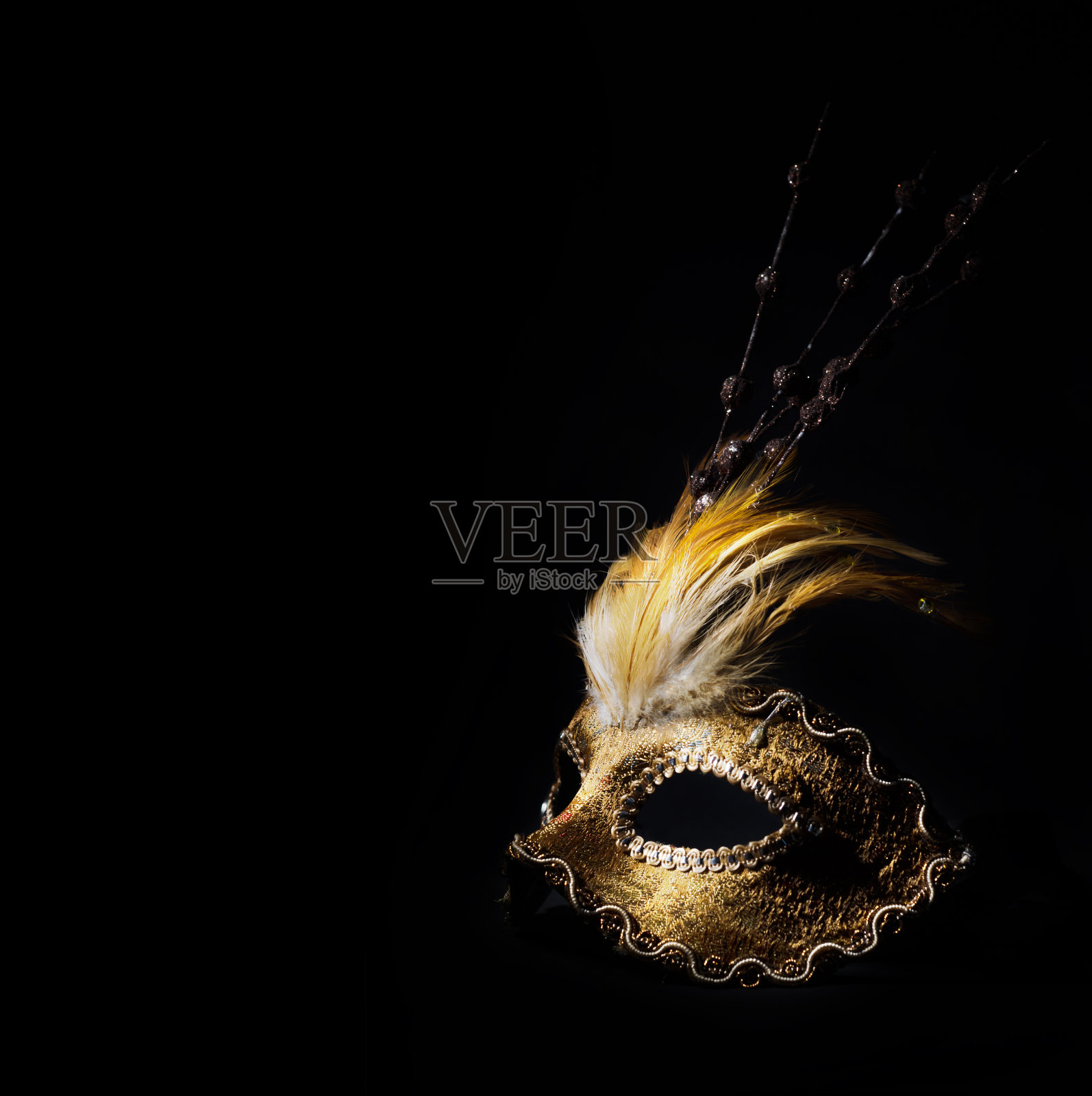 金色的威尼斯面具照片摄影图片