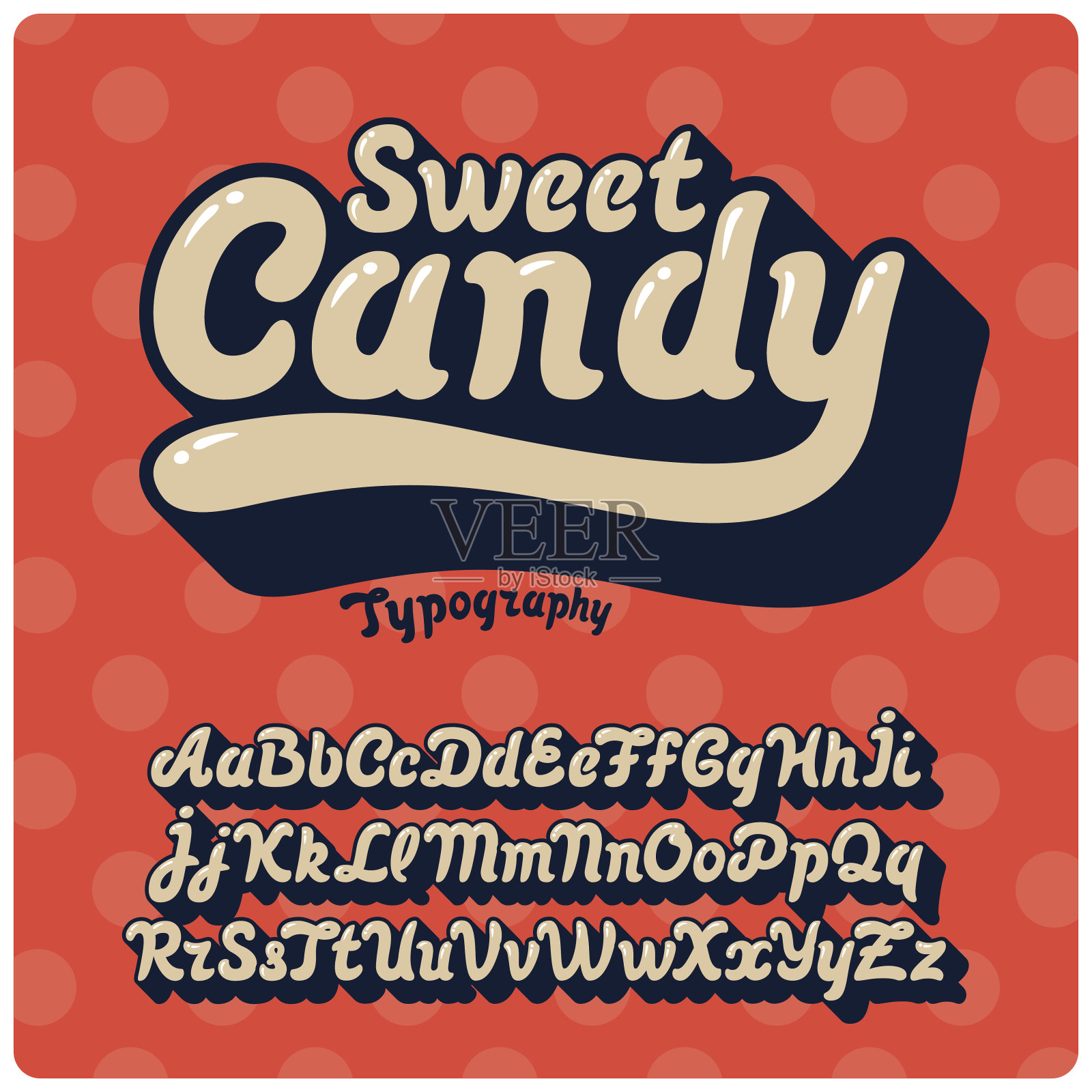 甜蜜的糖果字体设计元素图片