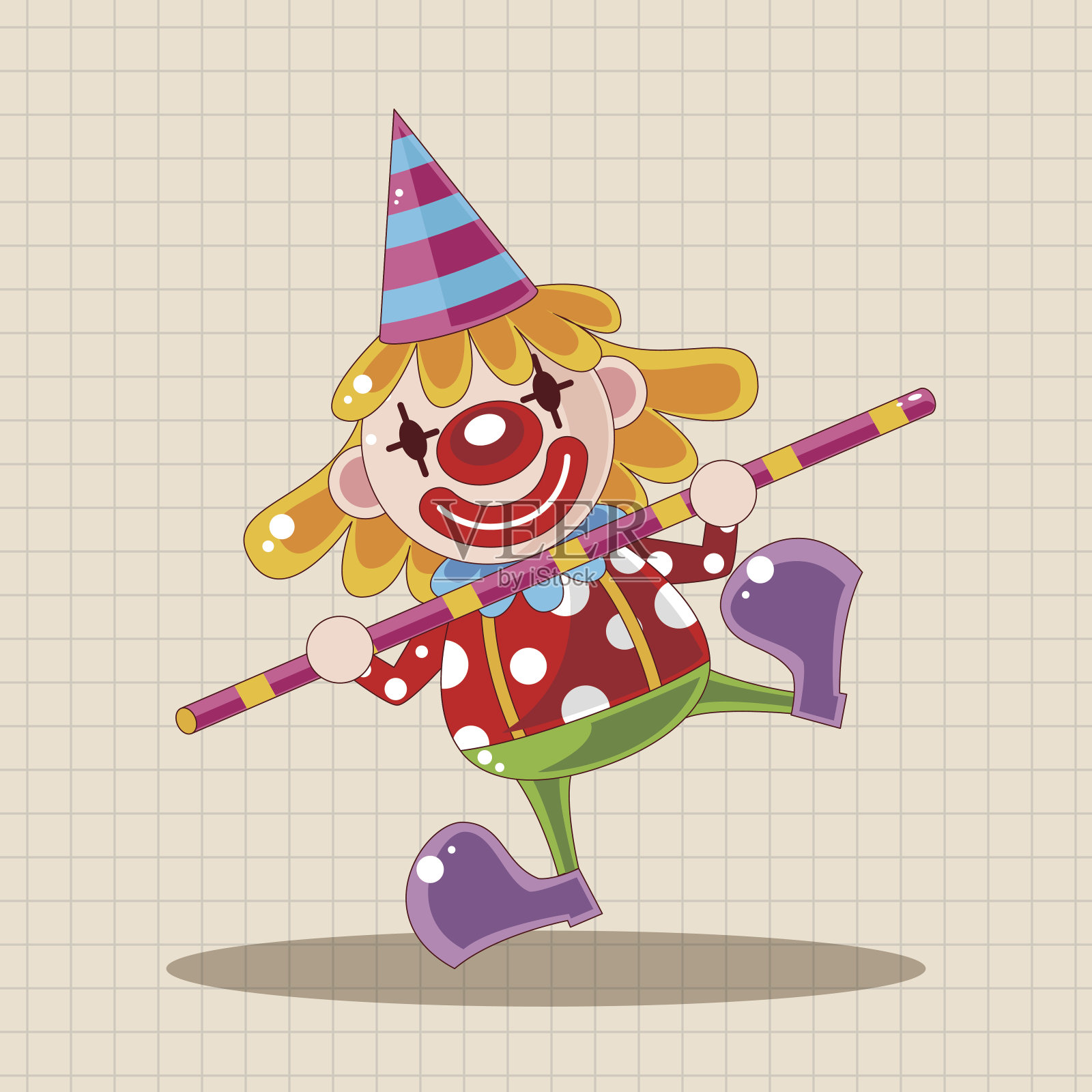 马戏团小丑主题元素插画图片素材