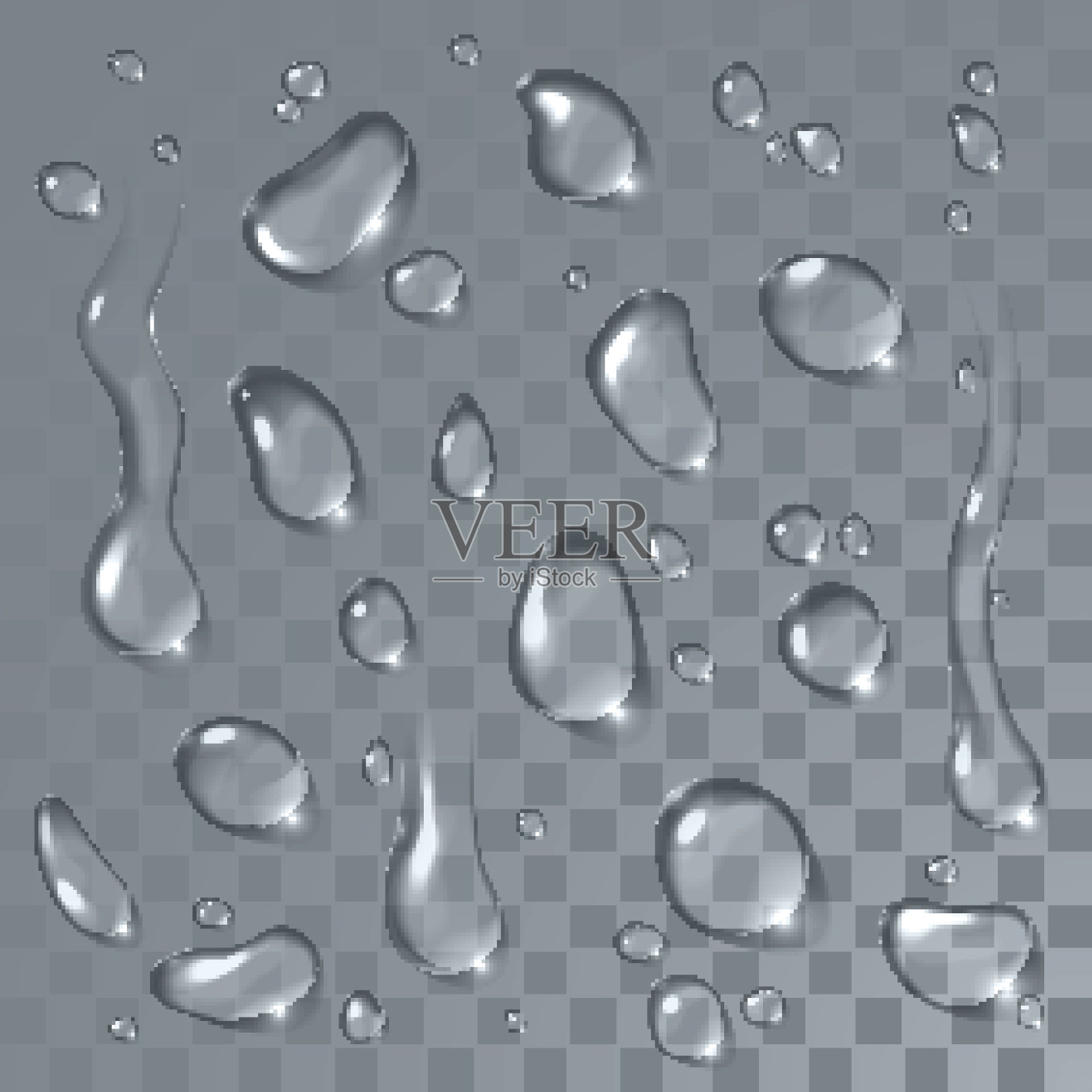 水滴集设计元素图片
