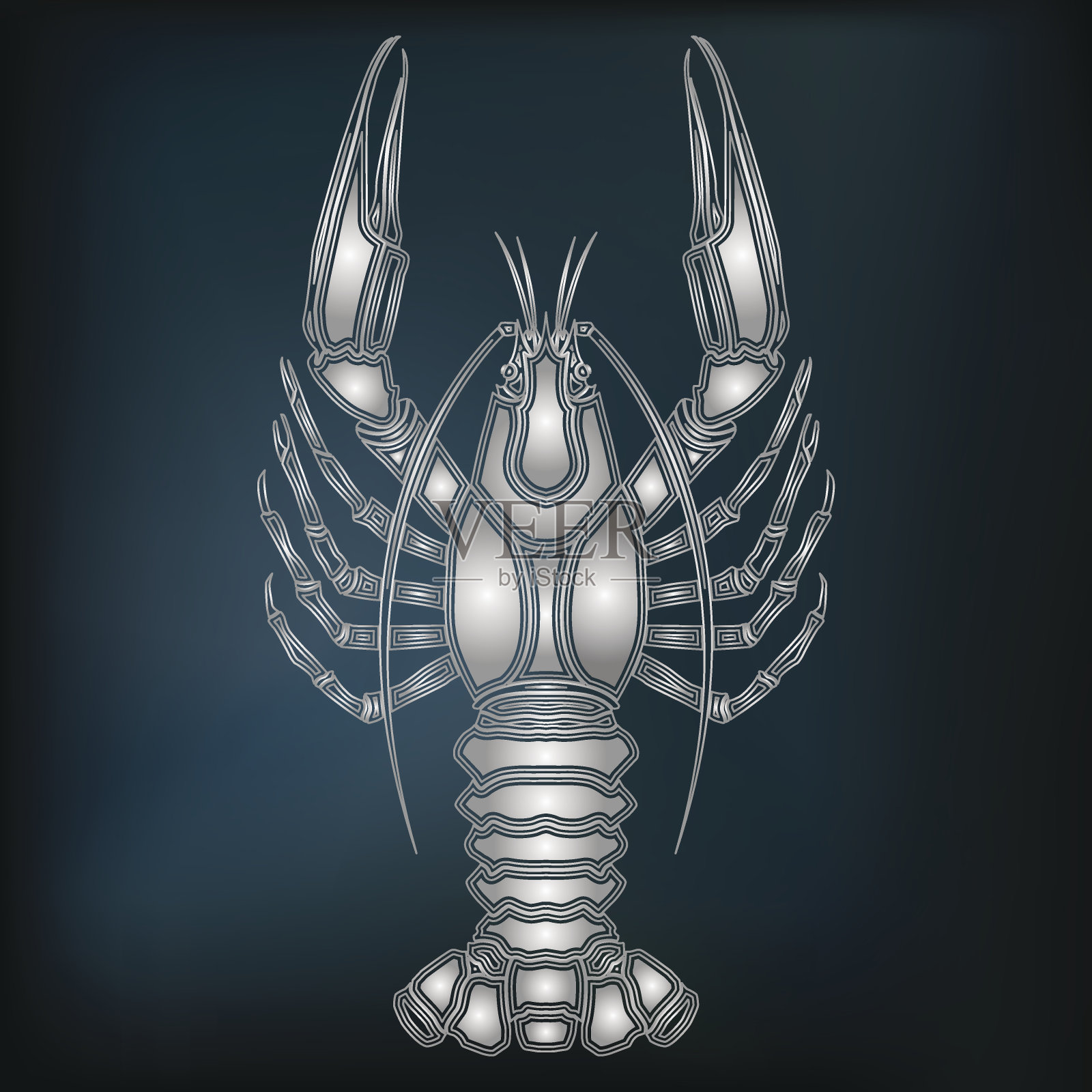 银小龙虾，巨蟹座设计元素图片
