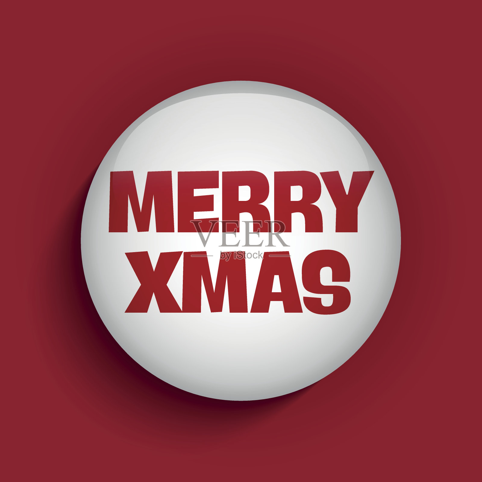 圣诞快乐按钮红色图标插画图片素材