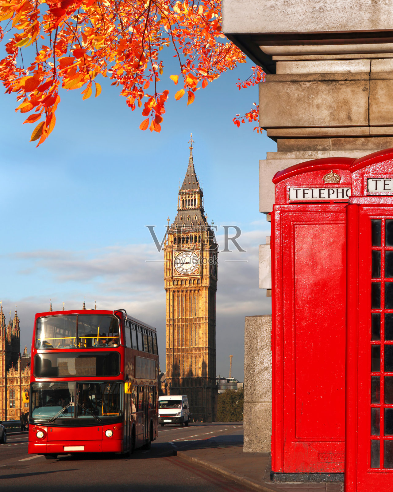 在英国的英国，有大本钟的伦敦标志照片摄影图片