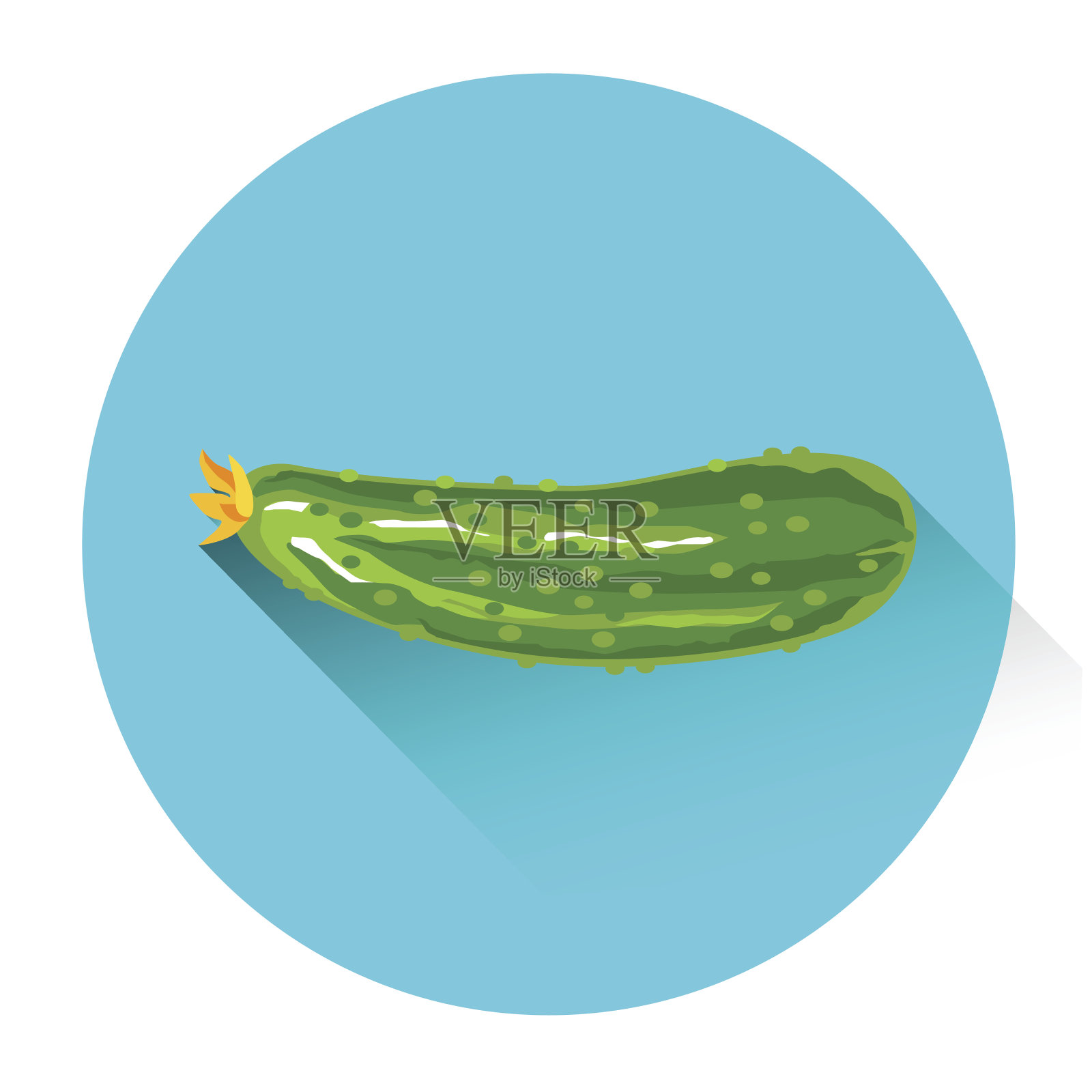 黄瓜七彩蔬菜图标插画图片素材