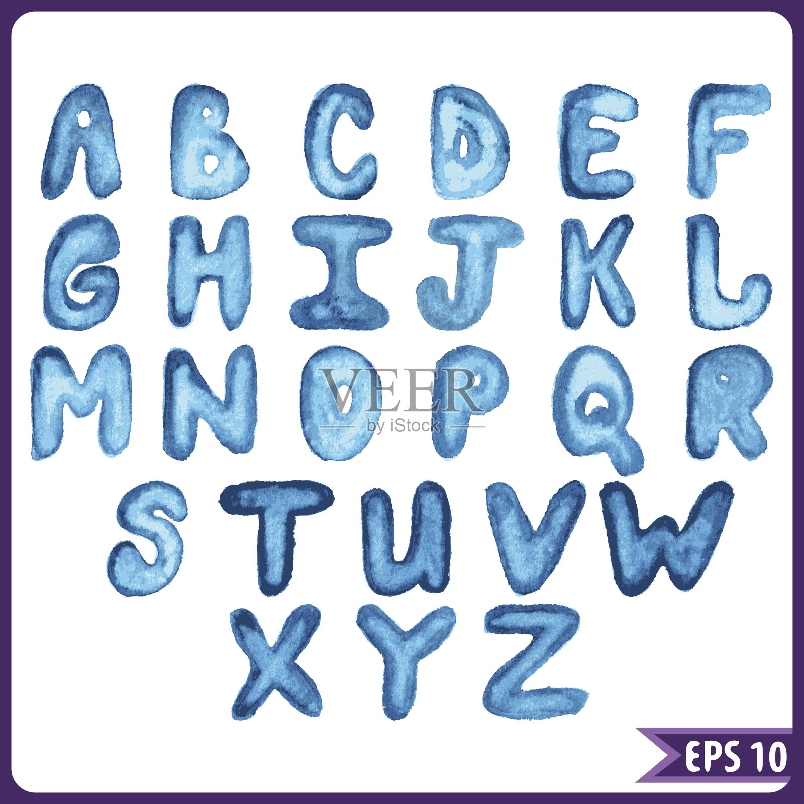 彩色的一组字母的字母表设计元素图片