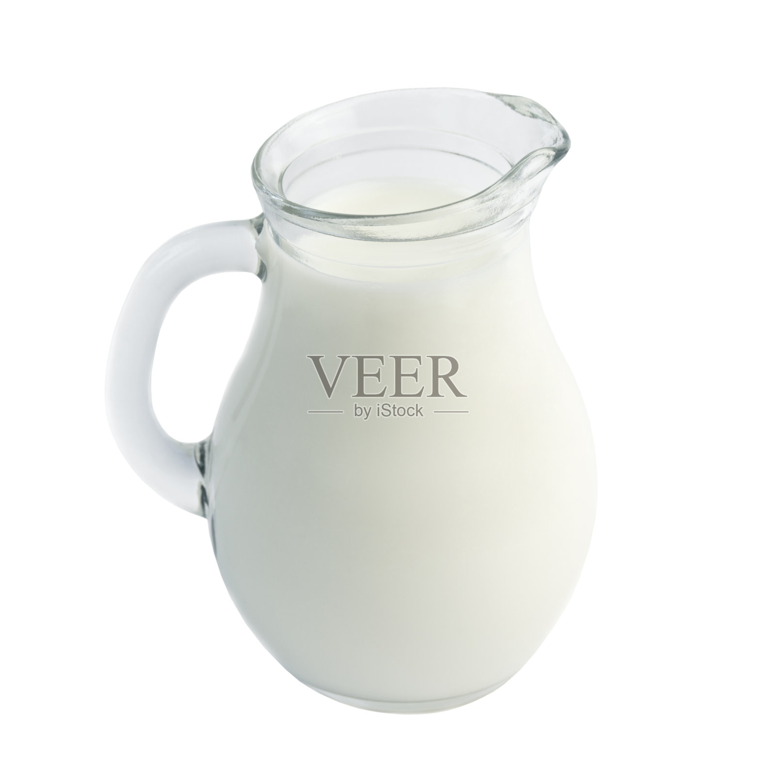 白色背景上的鲜牛奶玻璃罐照片摄影图片
