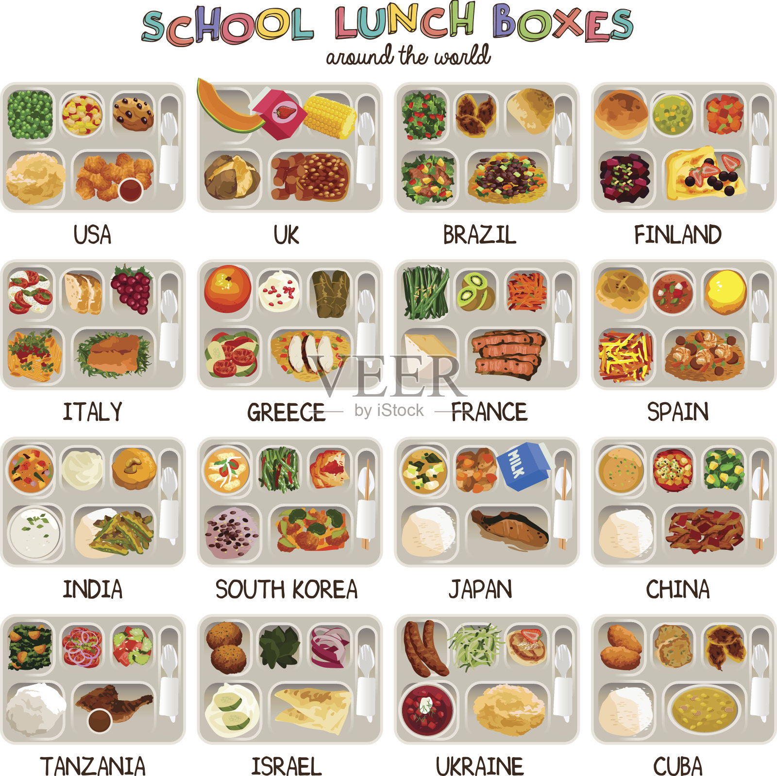 学校午餐盒图标插画图片素材