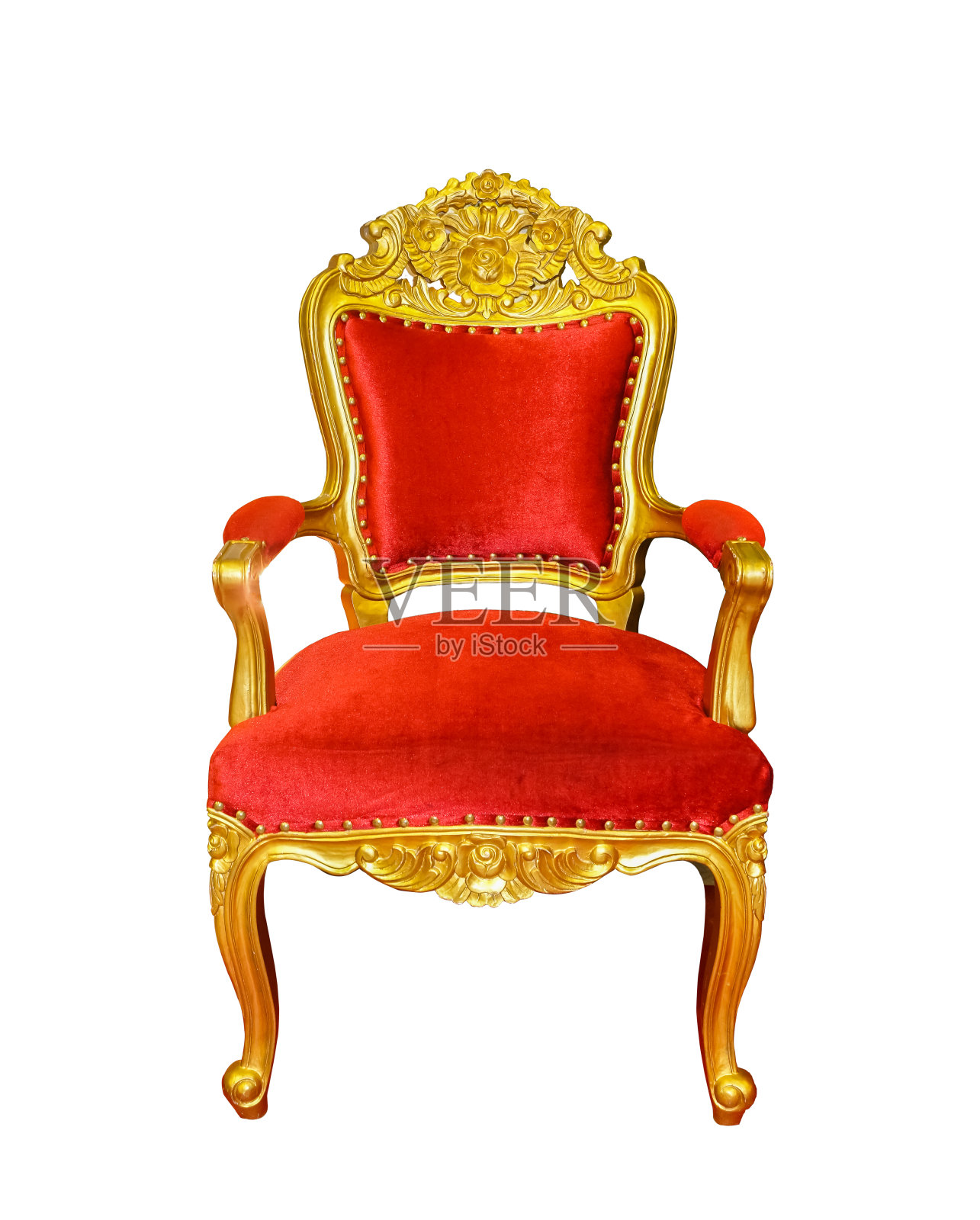红色和金色的豪华椅子照片摄影图片