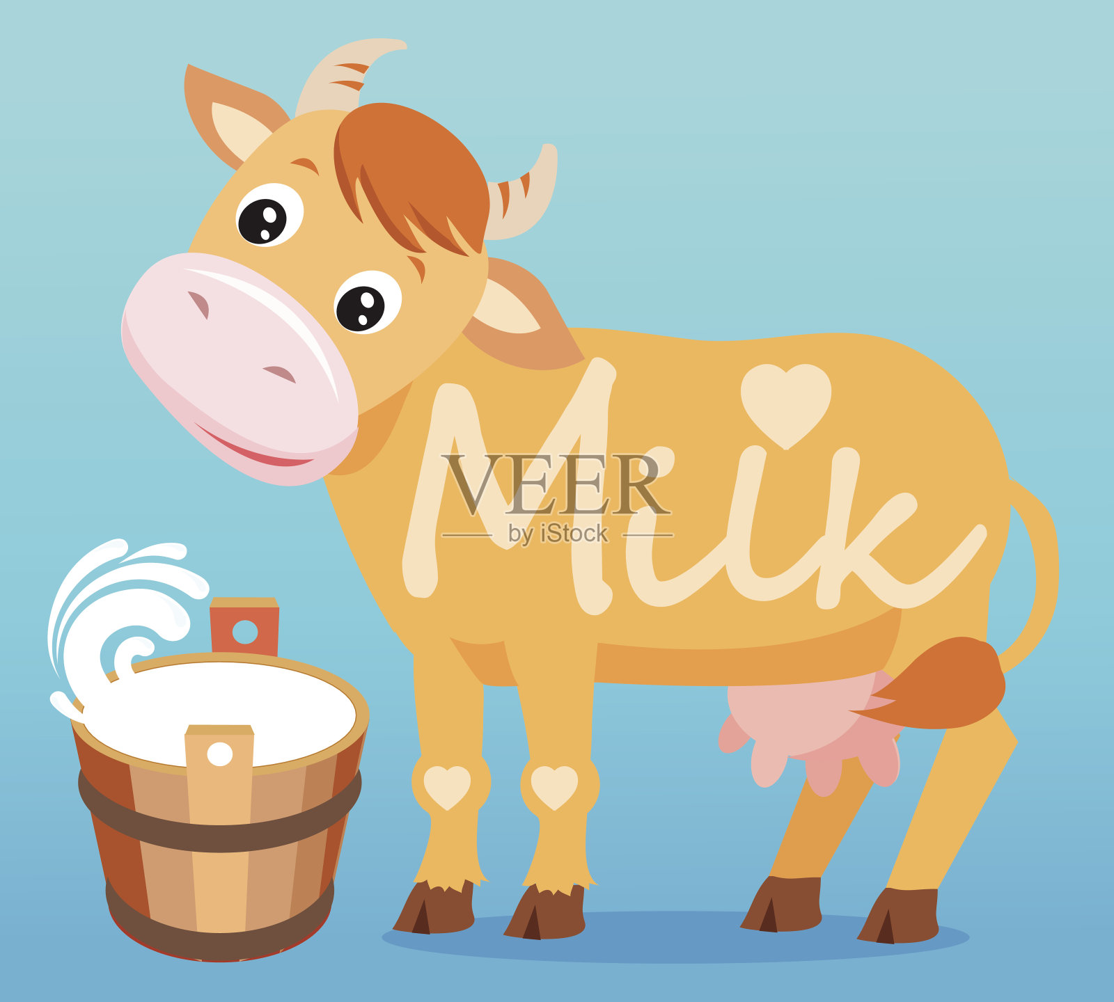 牛和牛奶。白色背景上的奶牛。插画图片素材