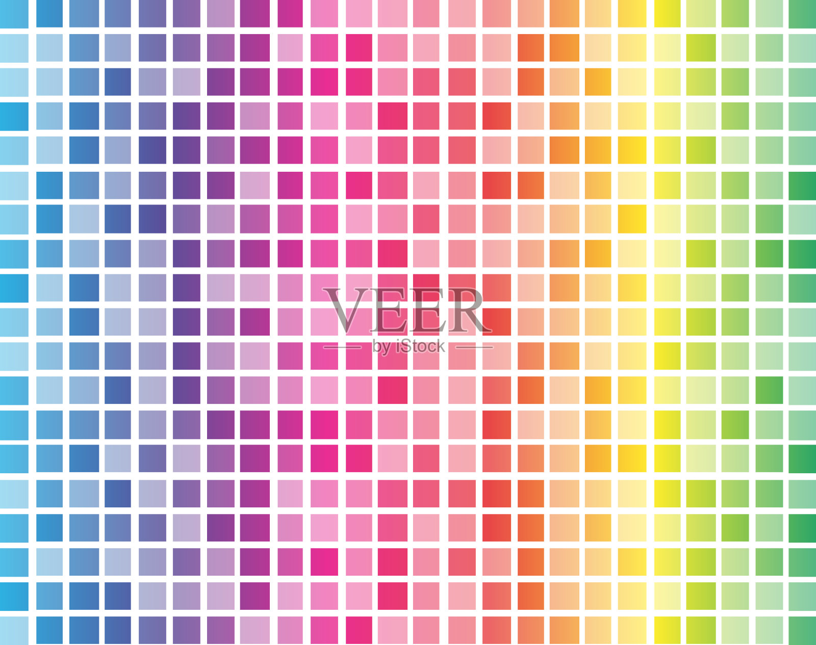 彩虹方块与白色网格背景插画图片素材