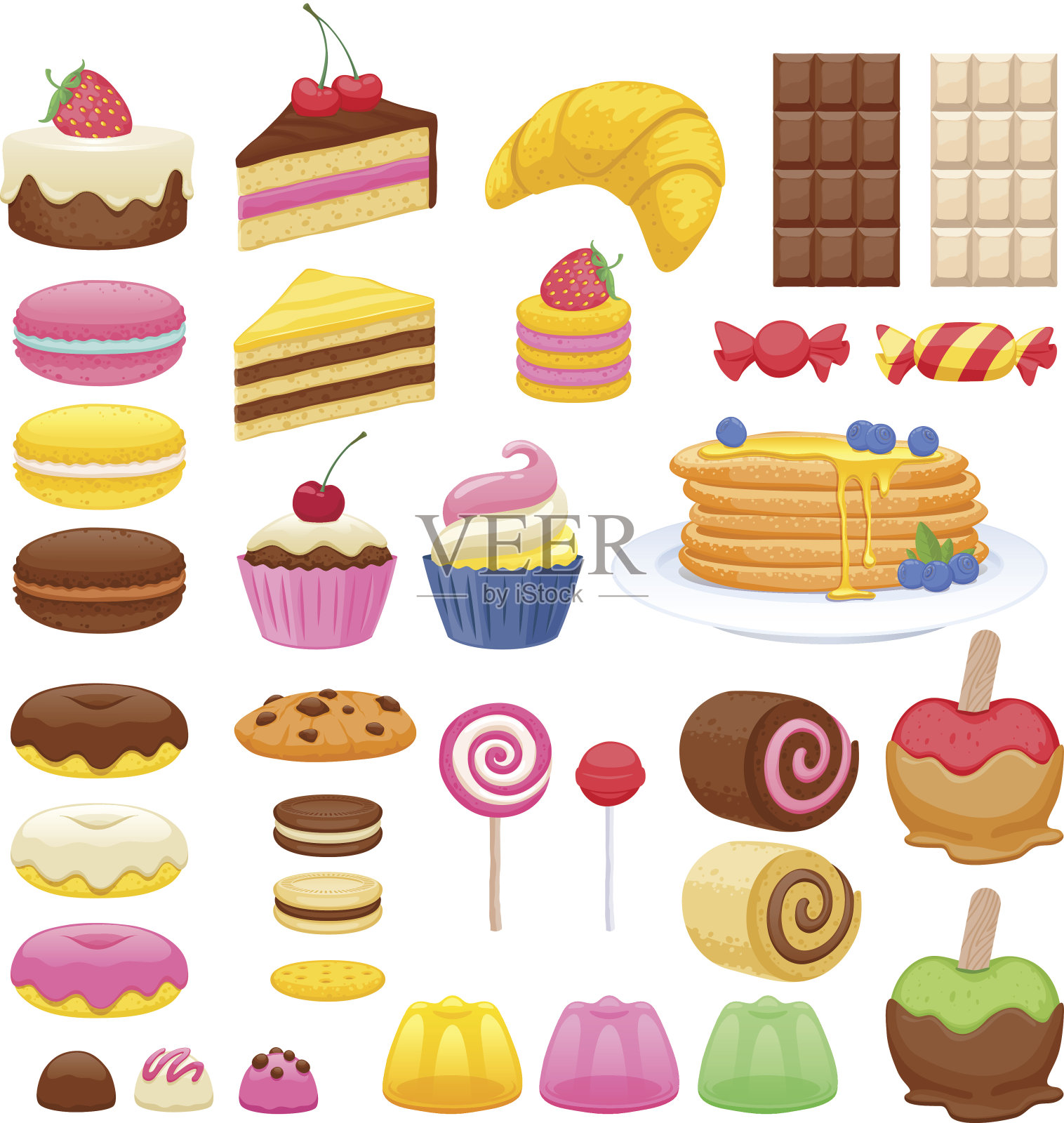 一组甜食图标设计元素图片