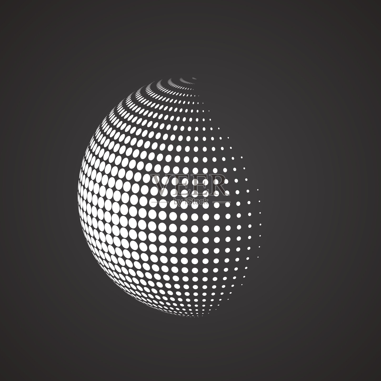 半色调球体。孤立抽象地球标志插画图片素材