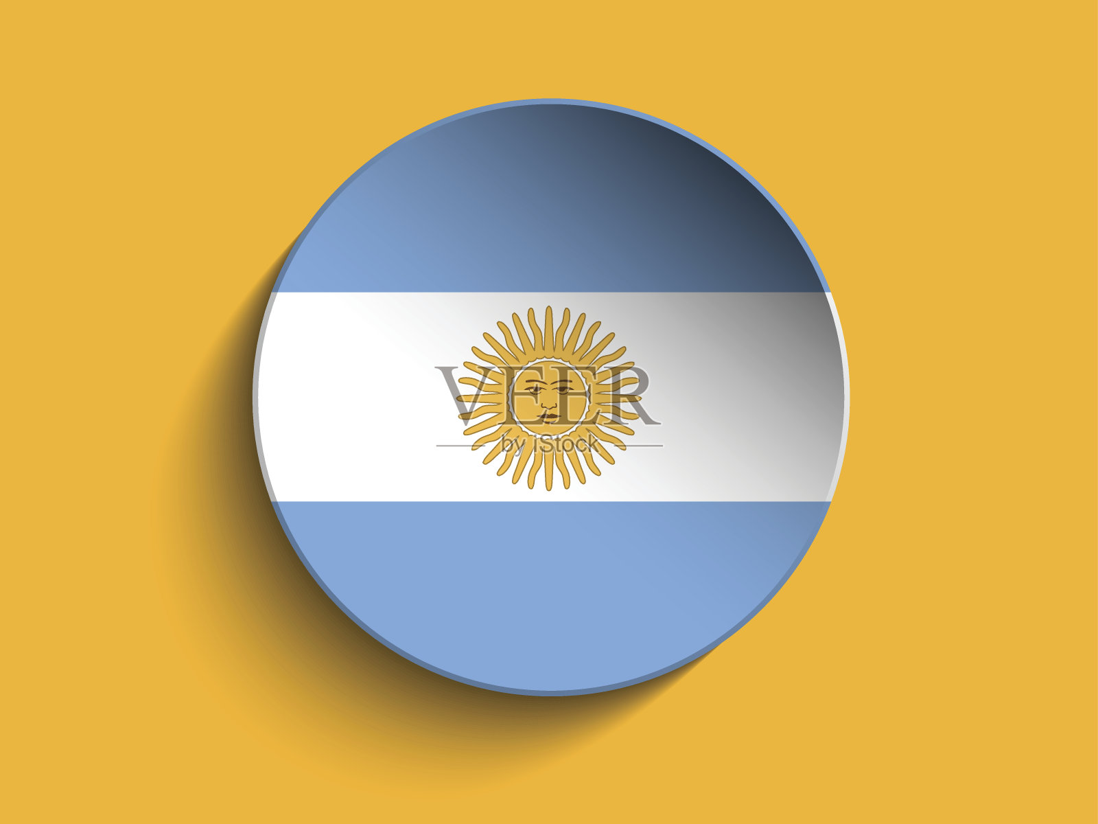 国旗纸圆圈阴影按钮阿根廷插画图片素材