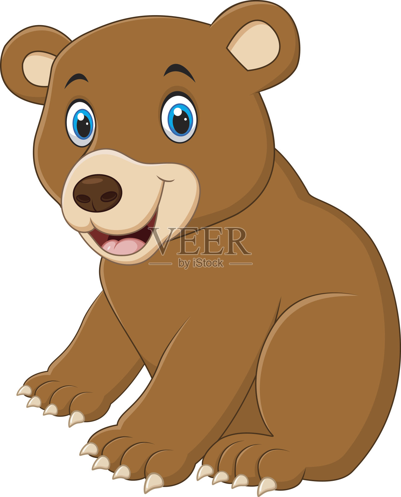 可爱的棕熊卡通插画图片素材