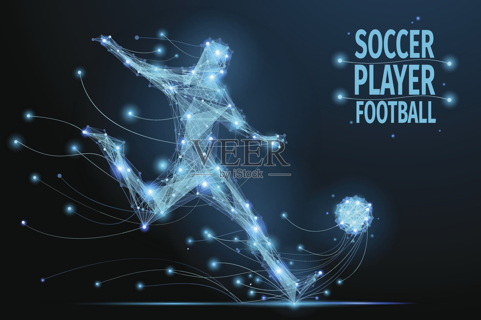 足球运动员多边形插画图片素材