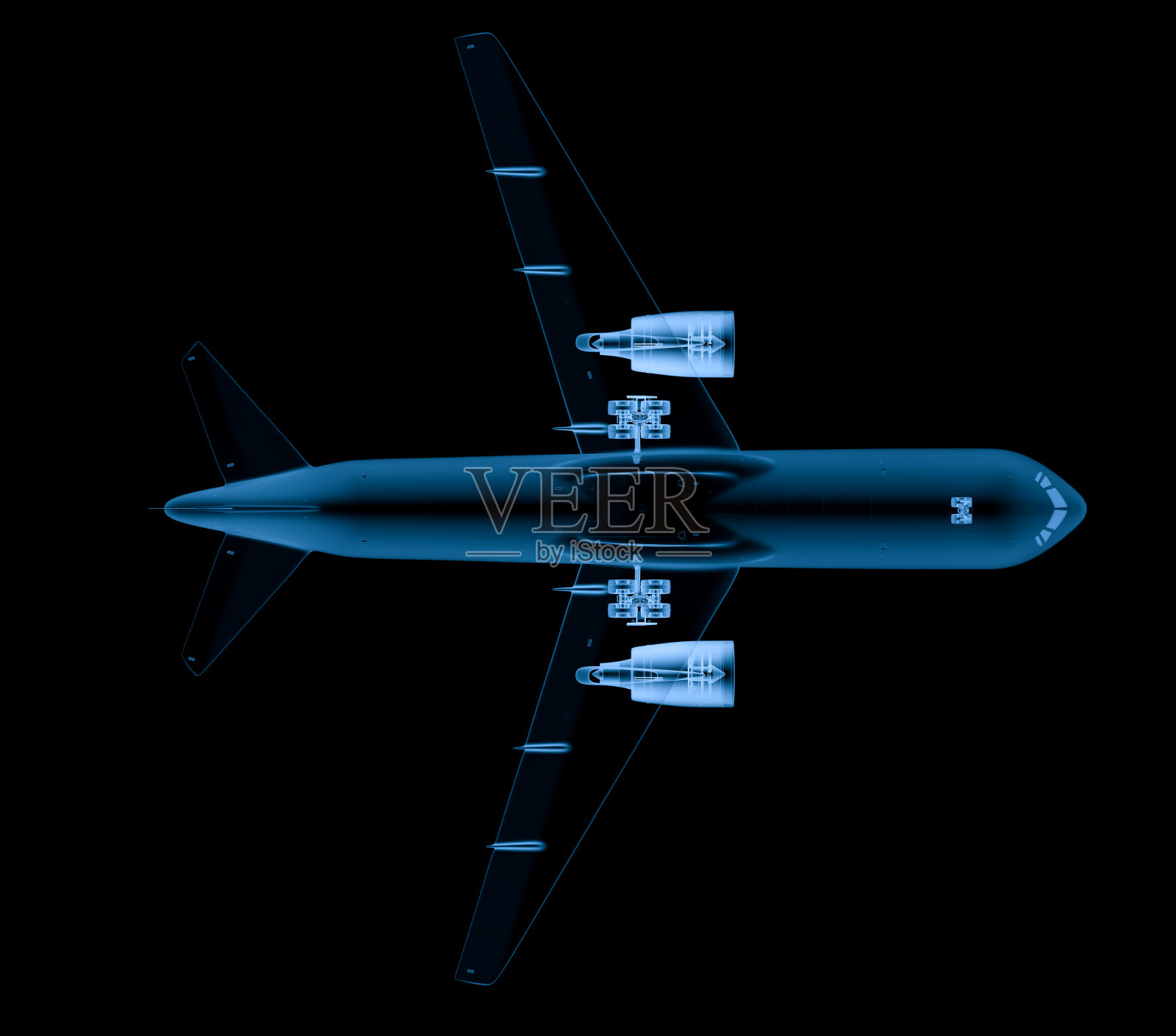 X射线飞机在黑色背景照片摄影图片