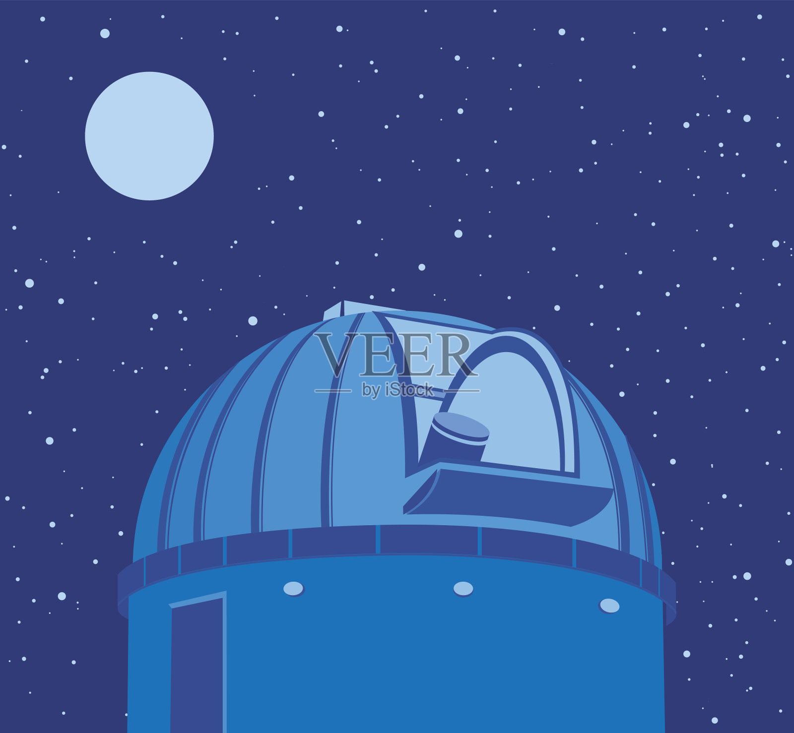 天文台-望远镜插画图片素材