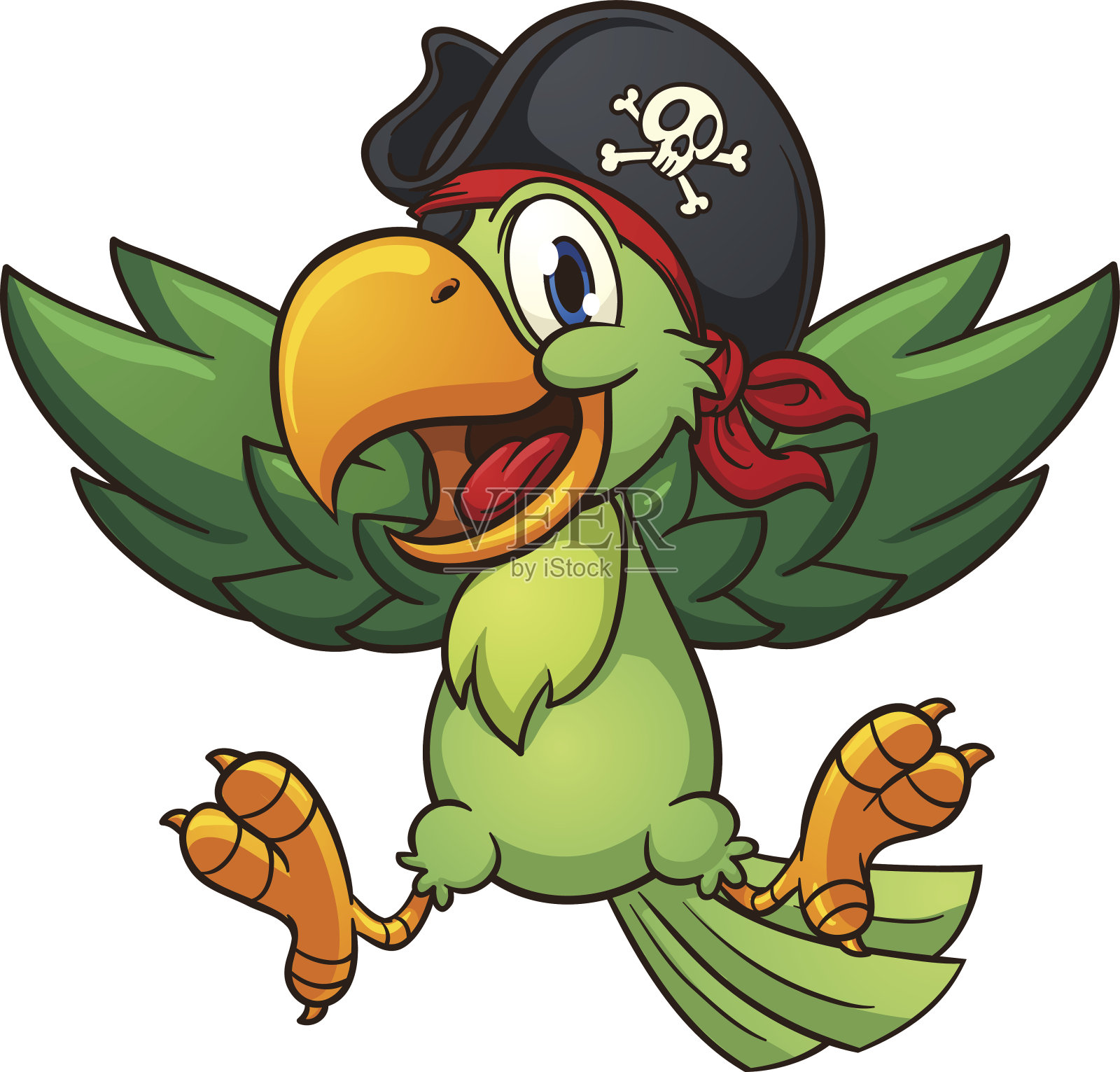 快乐的海盗鹦鹉设计元素图片