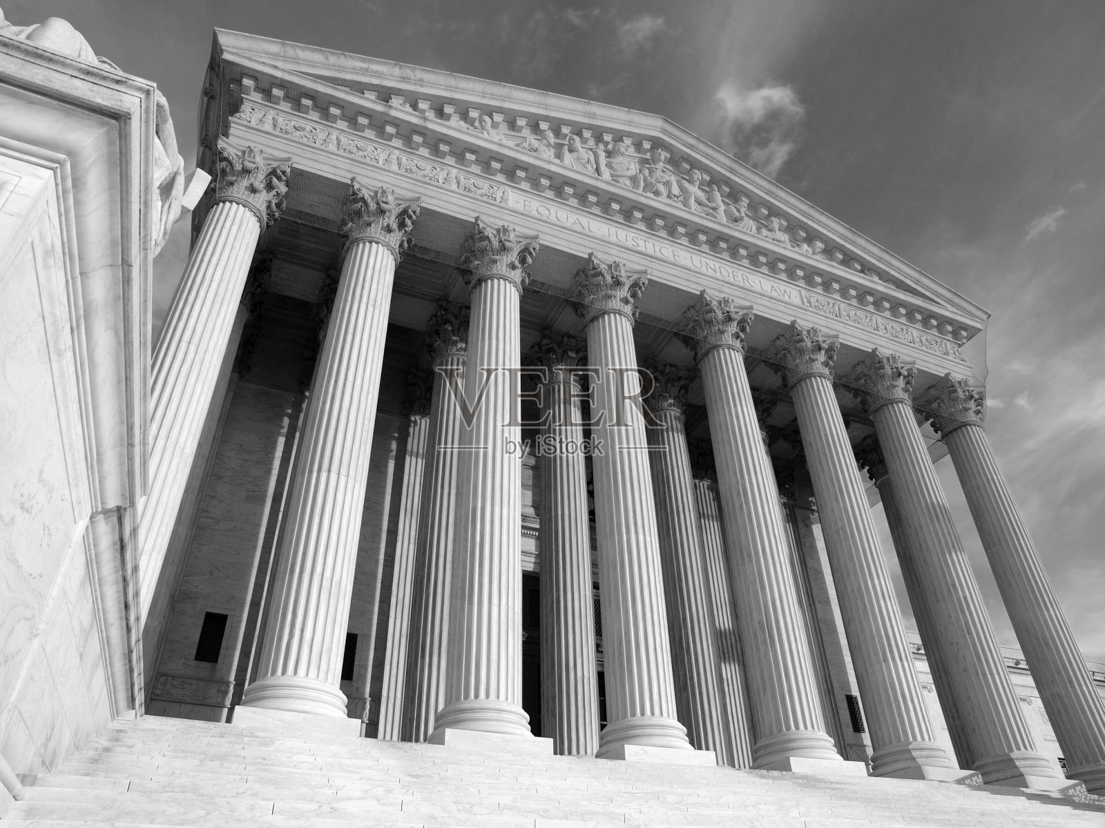 美国最高法院大楼黑与白照片摄影图片