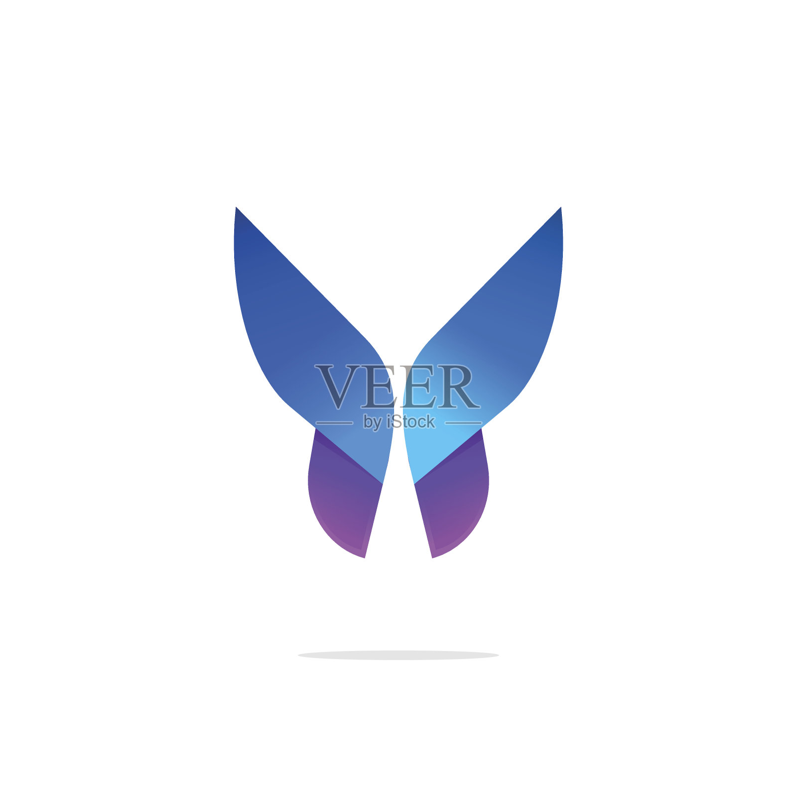 蝴蝶彩色标志模板与翅膀上的梯度插画图片素材