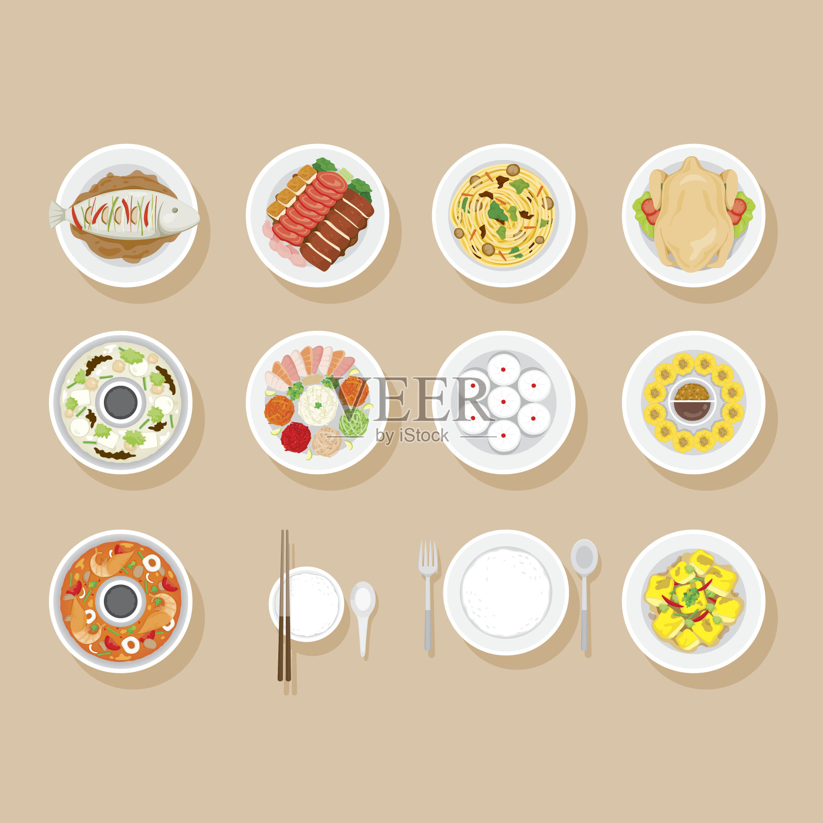 碟装食物设计元素图片