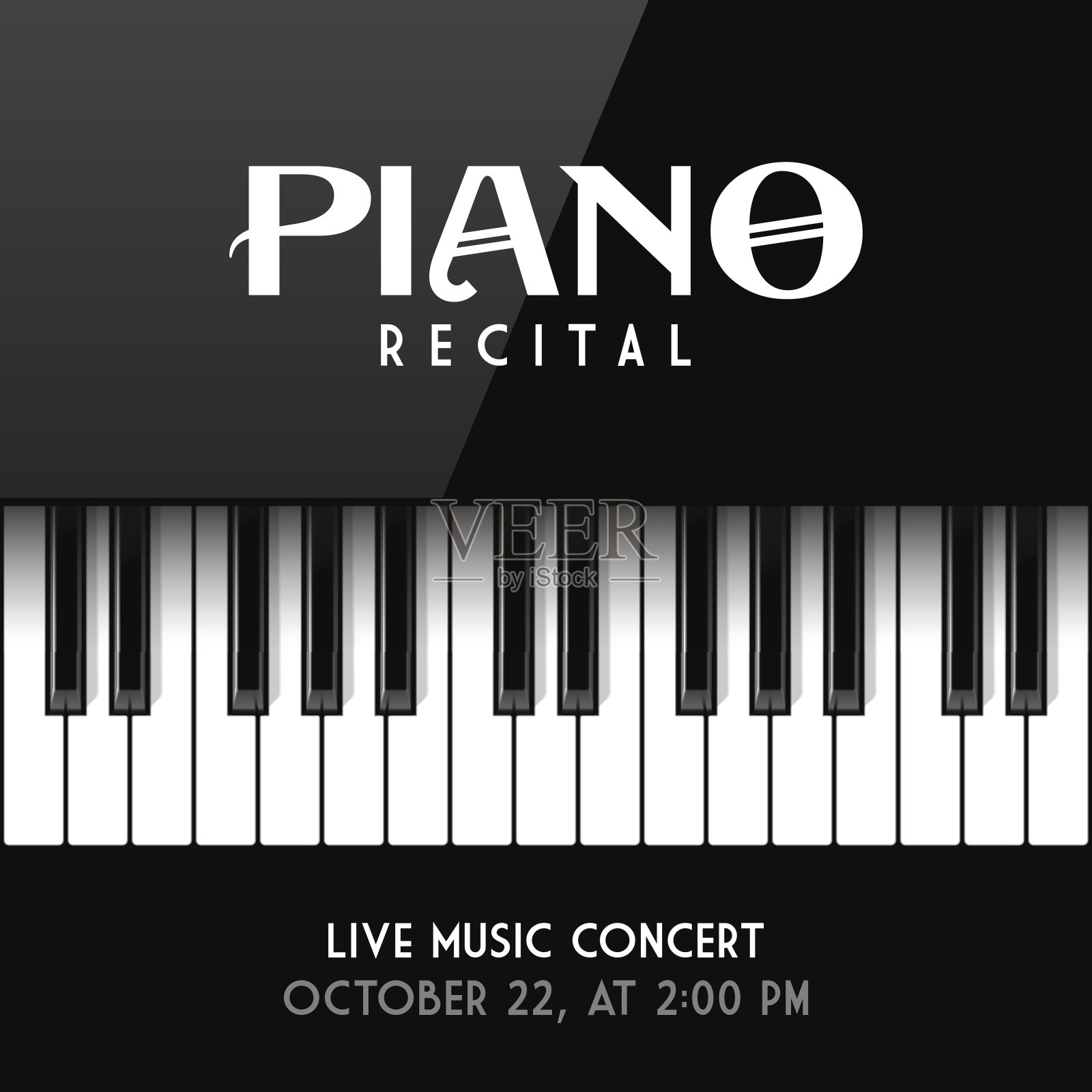 钢琴独奏会的海报设计元素图片
