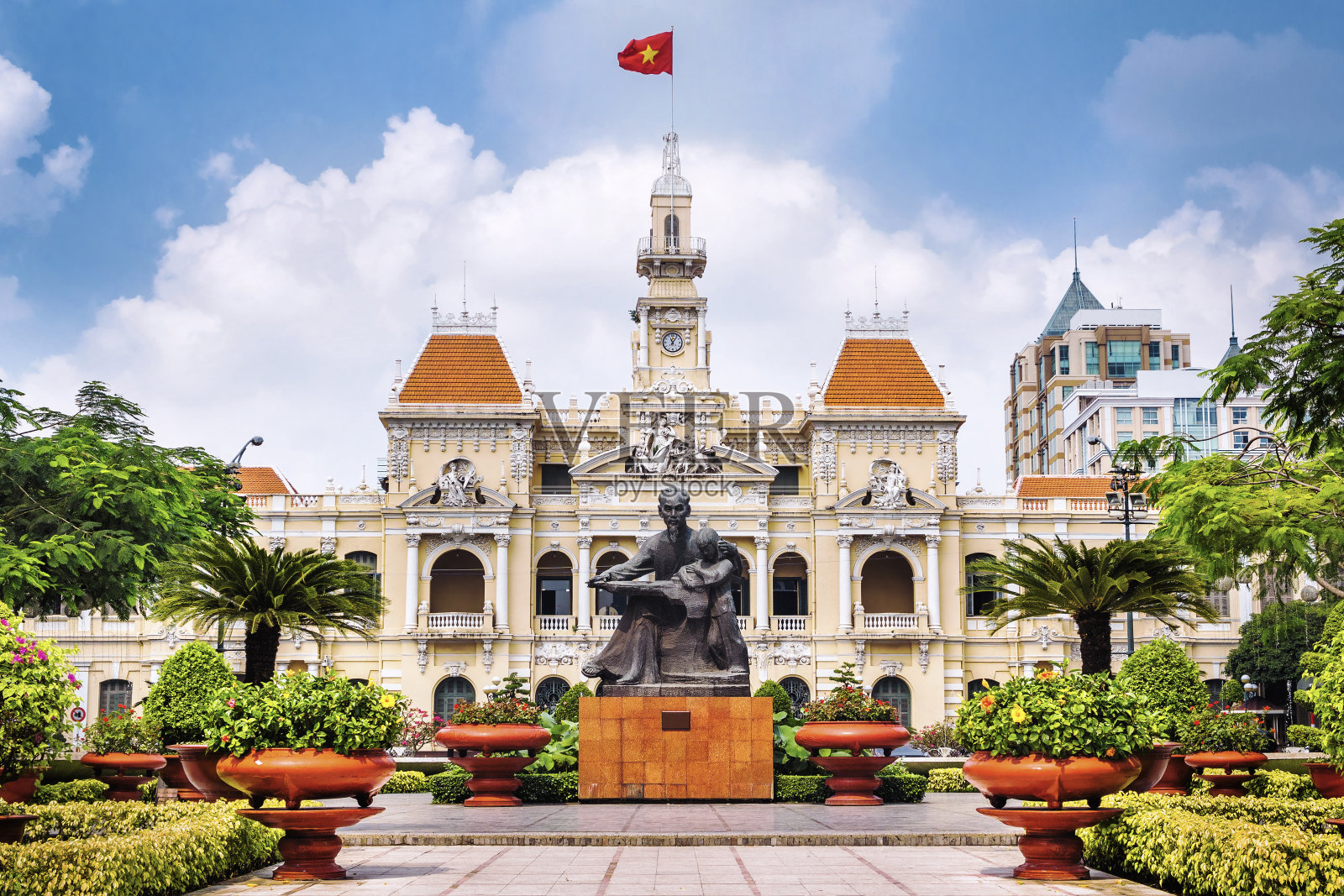 越南胡志明市的胡志明市市政厅照片摄影图片