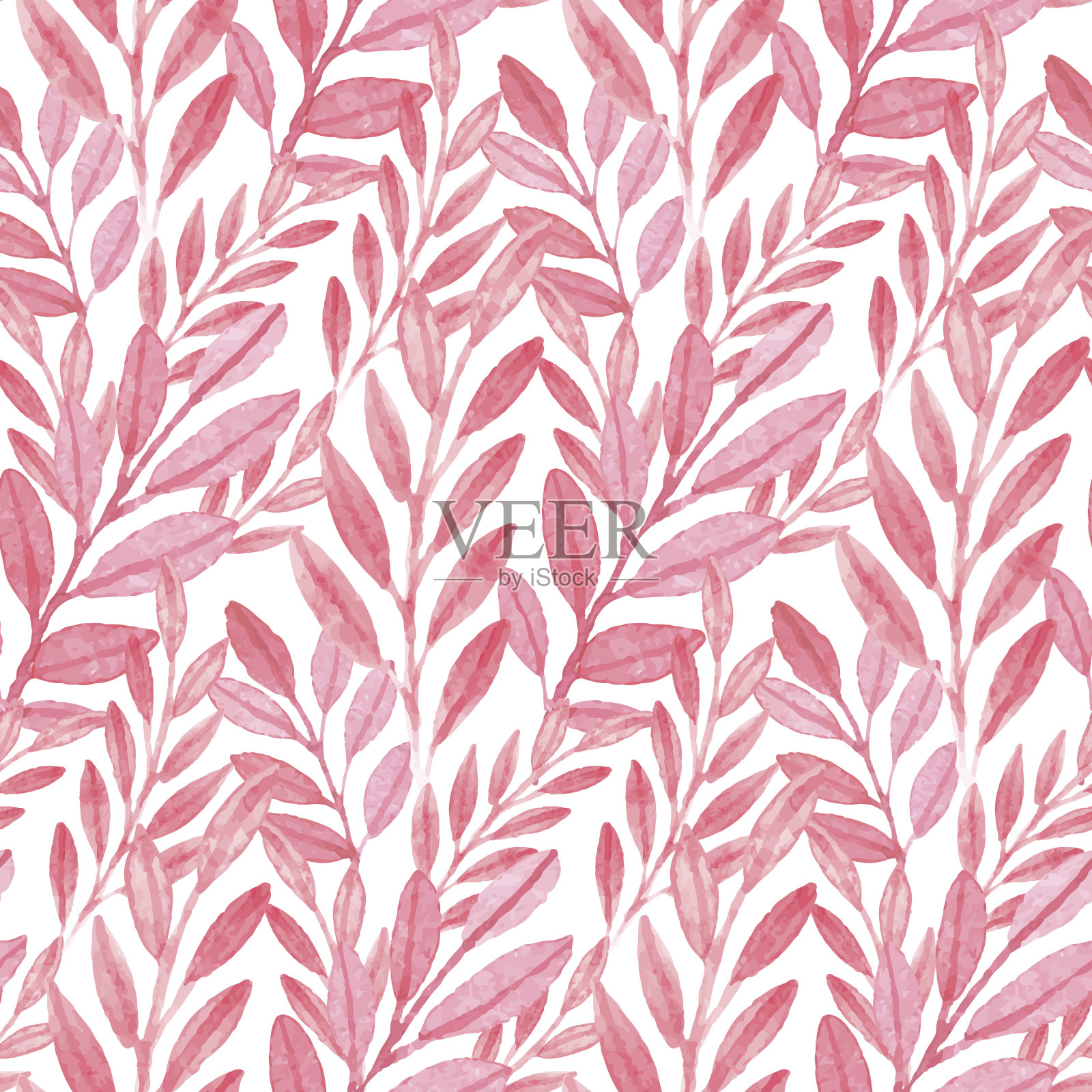 无缝向量粉红色的叶子图案插画图片素材