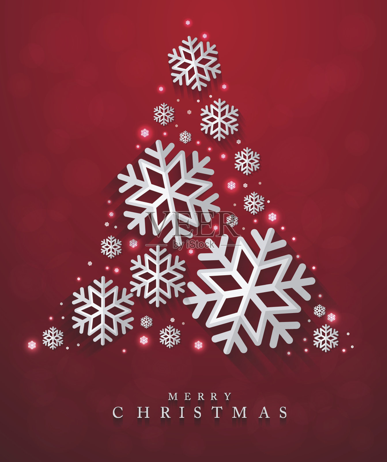 圣诞节和新年的红色背景插画图片素材