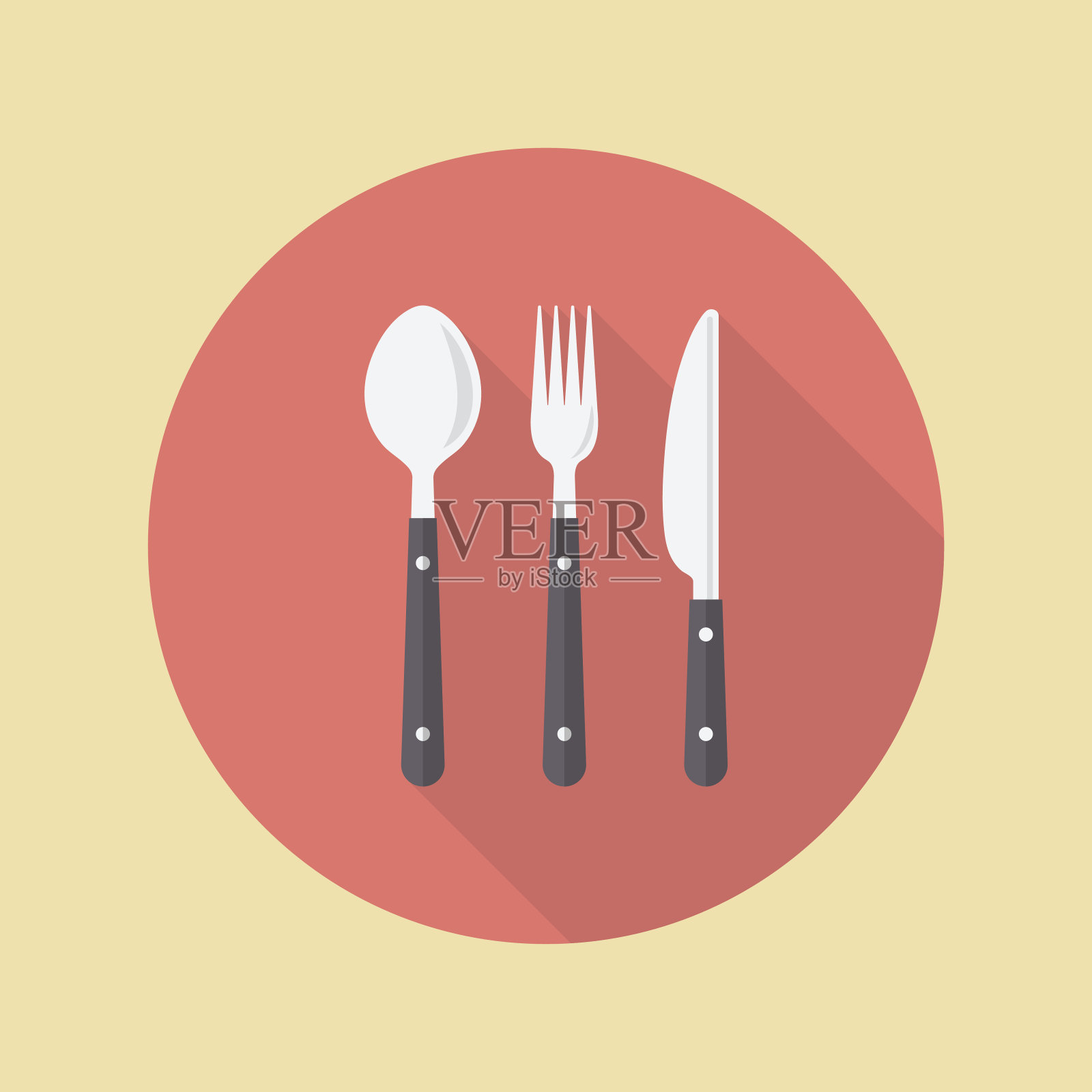 叉子、勺子和刀插画图片素材