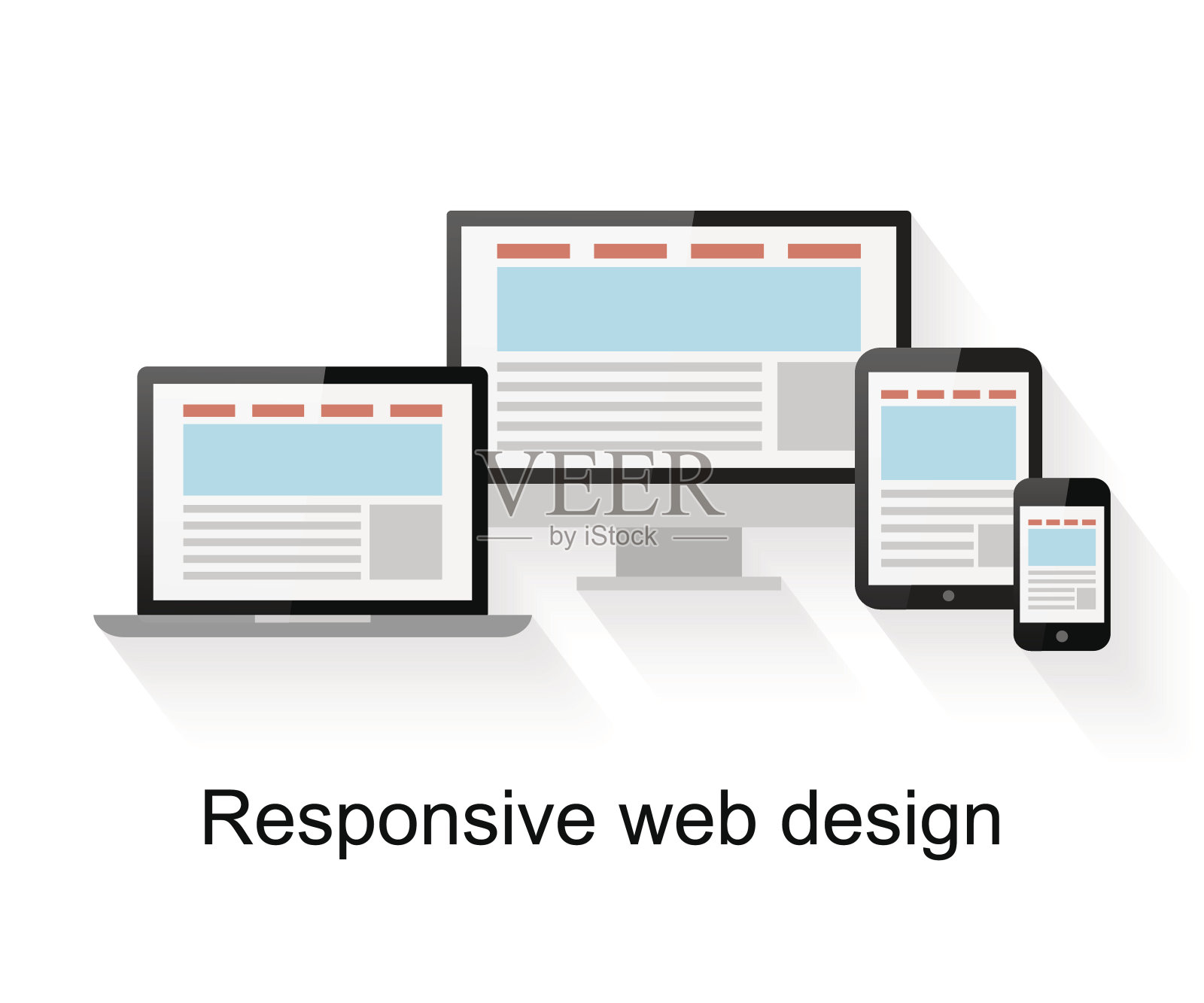 计算机上的响应式网页设计设计元素图片