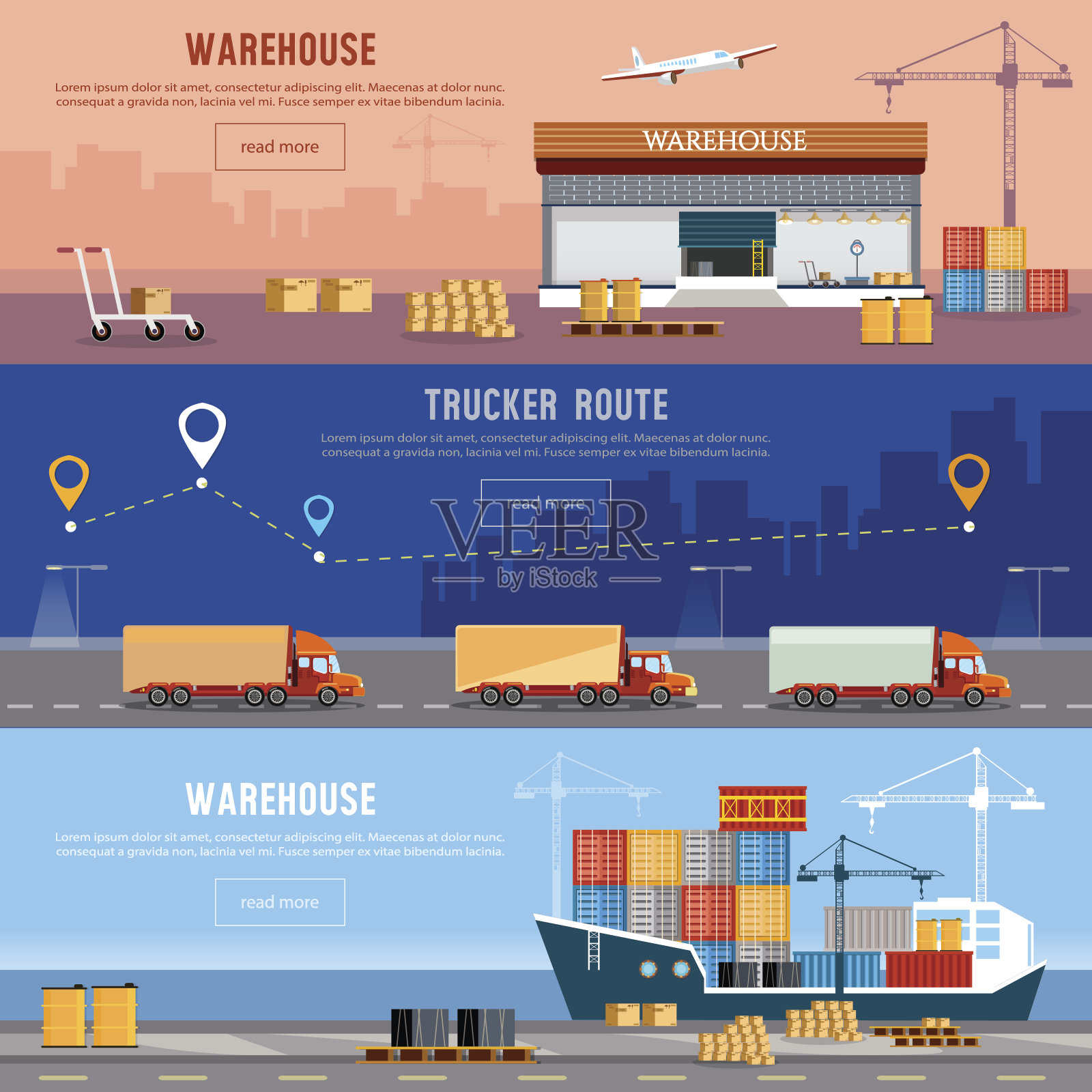 全球物流。货物运输设计模板素材