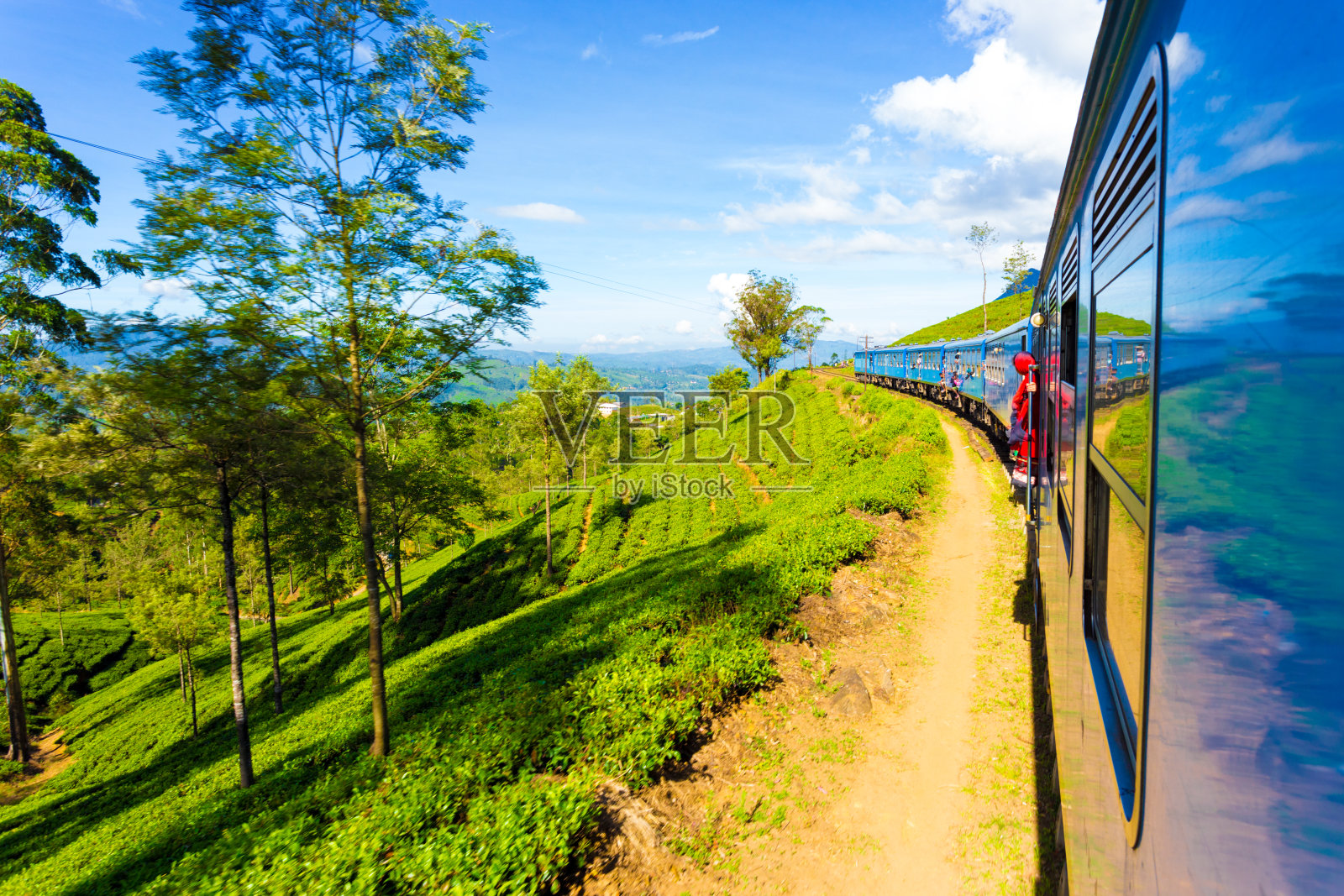 斯里兰卡茶园山乡村火车旅行H照片摄影图片