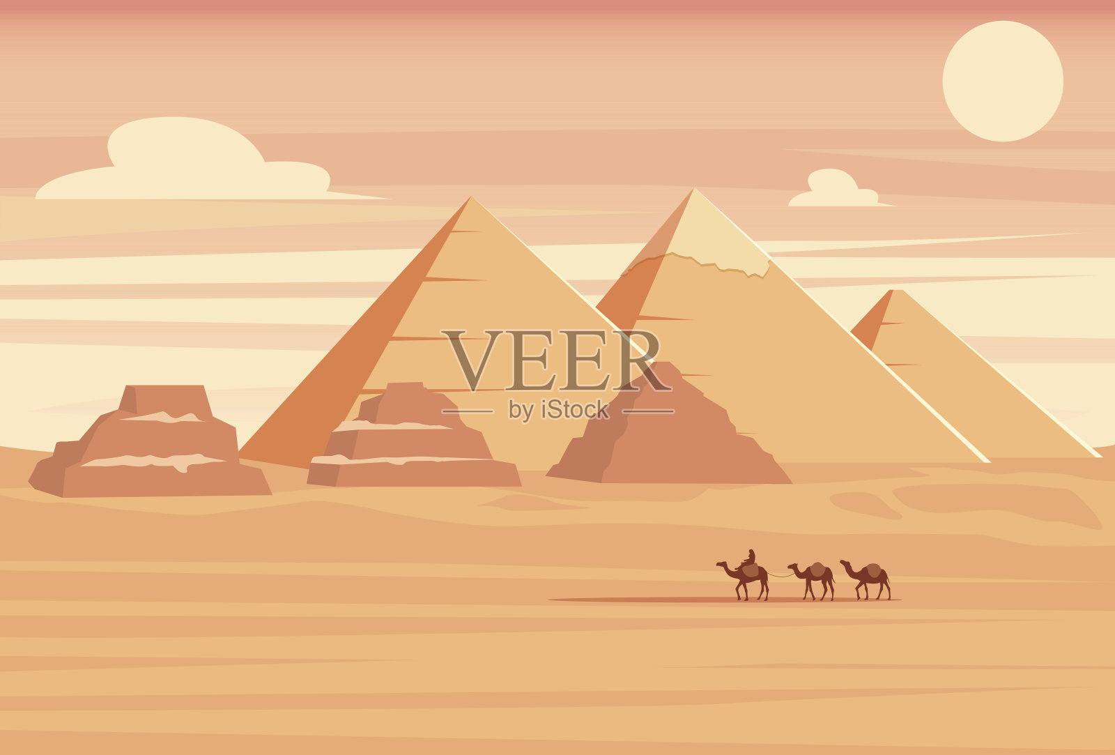 埃及金字塔插画图片素材