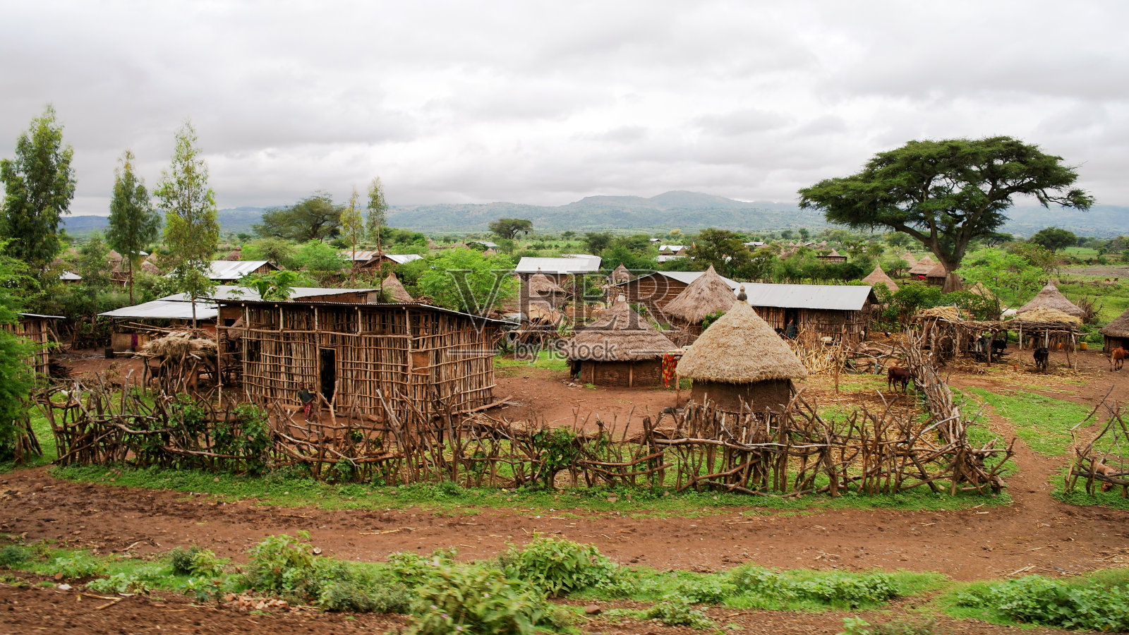 埃塞俄比亚传统的孔索部落村庄照片摄影图片