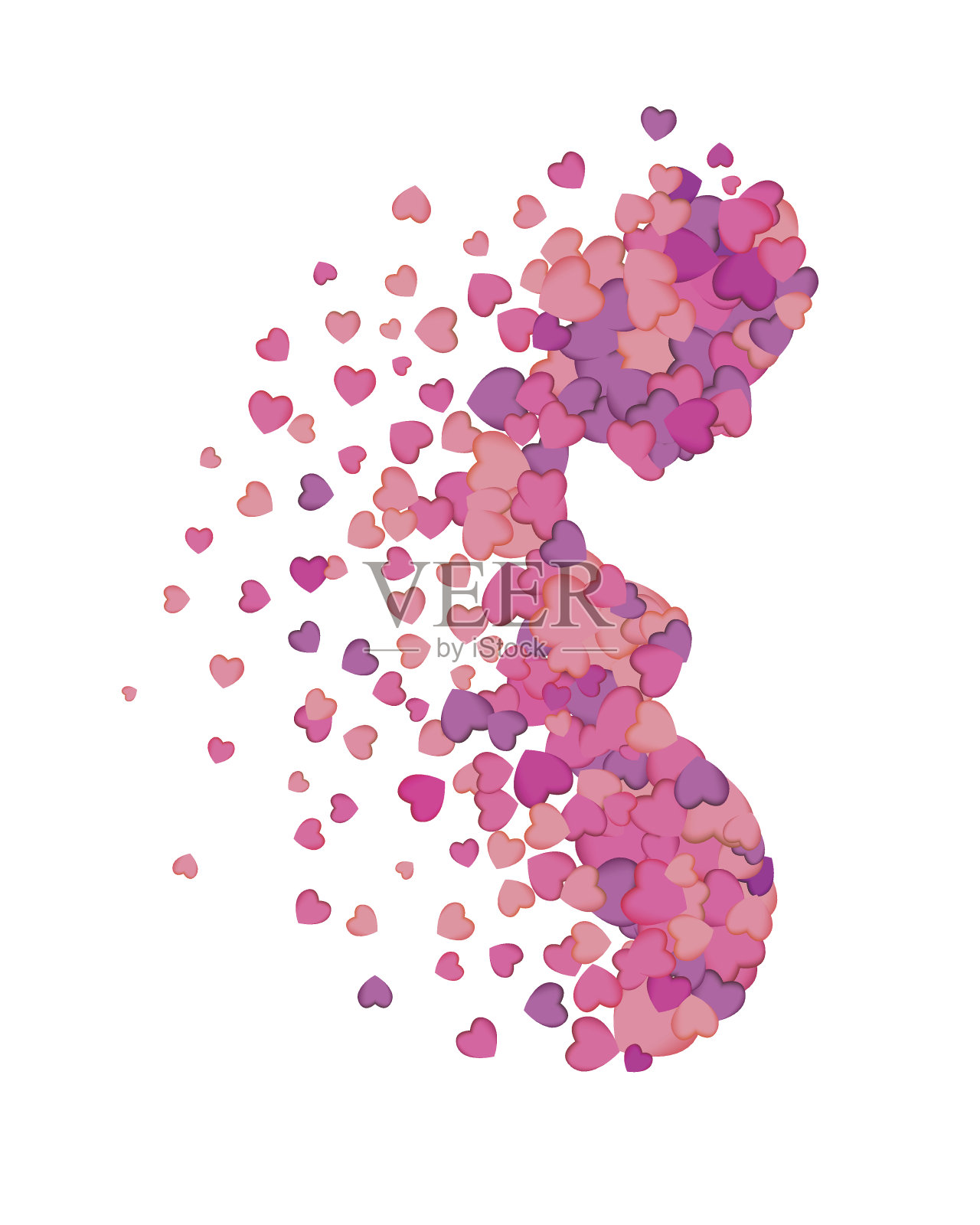 孕妇的侧面的心插画图片素材