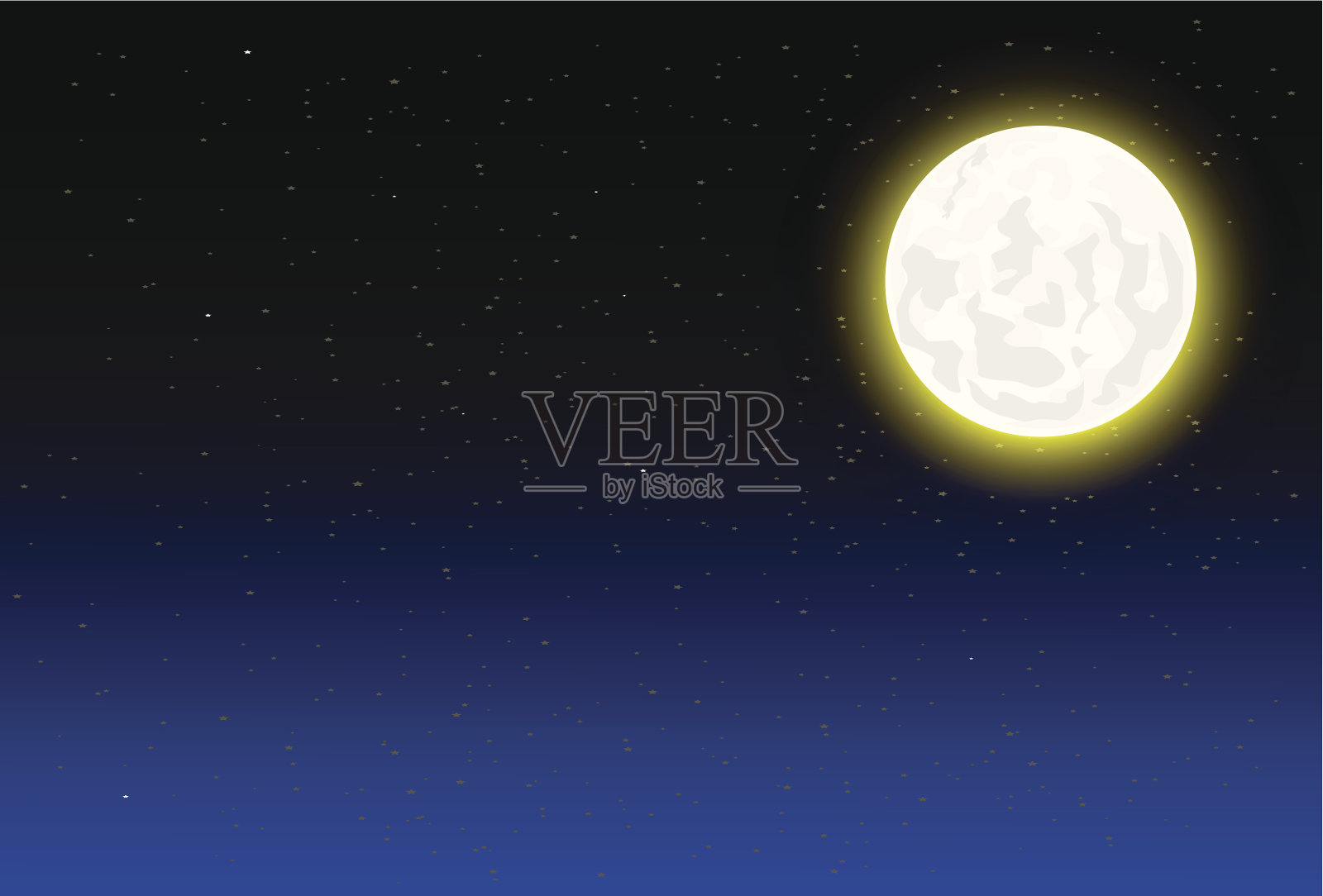月光下的夜晚背景插画图片素材