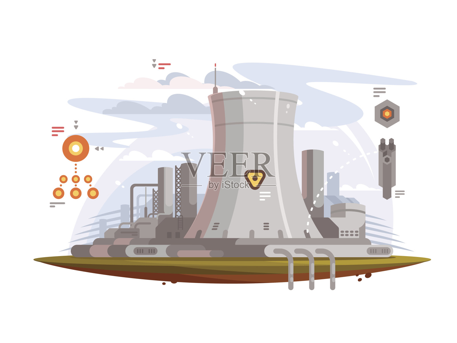 强大的核反应堆插画图片素材