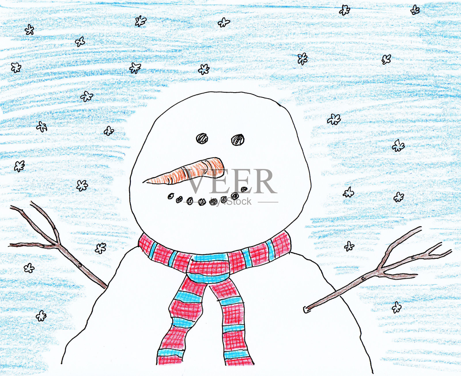 快乐的雪人设计元素图片